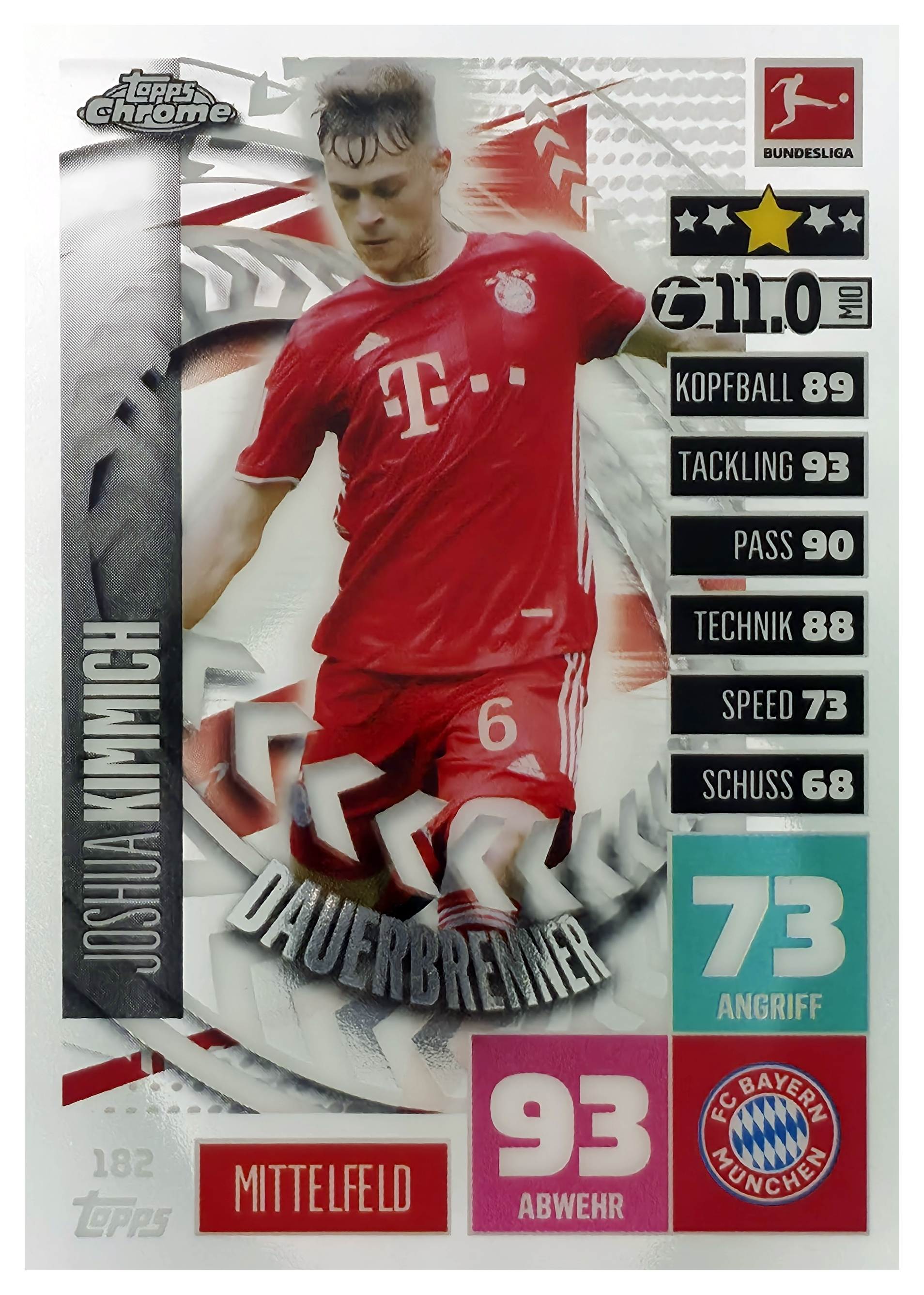 Joshua Kimmich - Topps Chrome Match Attax Bundesliga Dauerbrenner 2020-21, Nr. 182 (Art.-Nr. SG106423)
