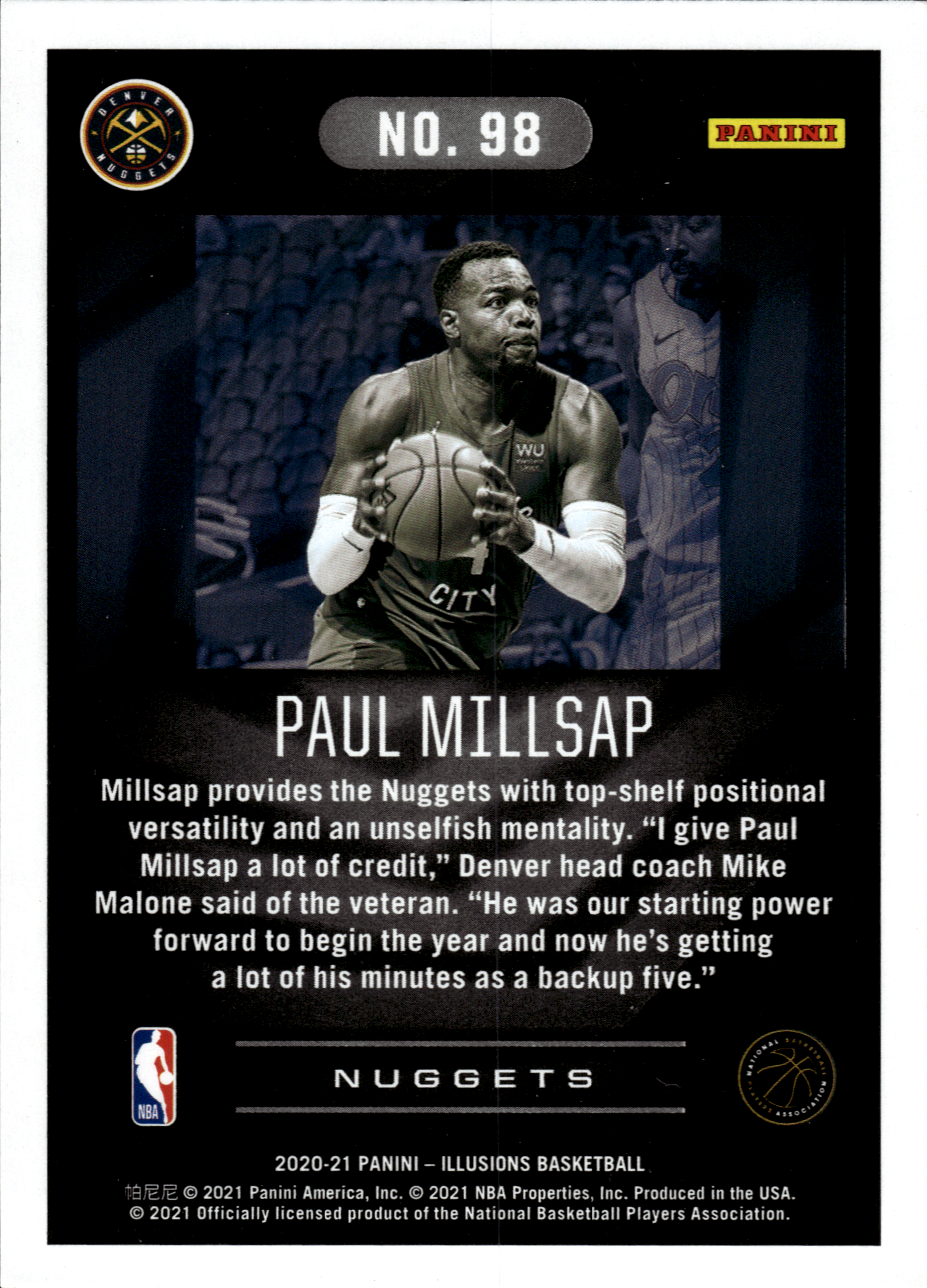 Paul Millsap - Panini Illusions Base Set 2020-21, Nr. 98