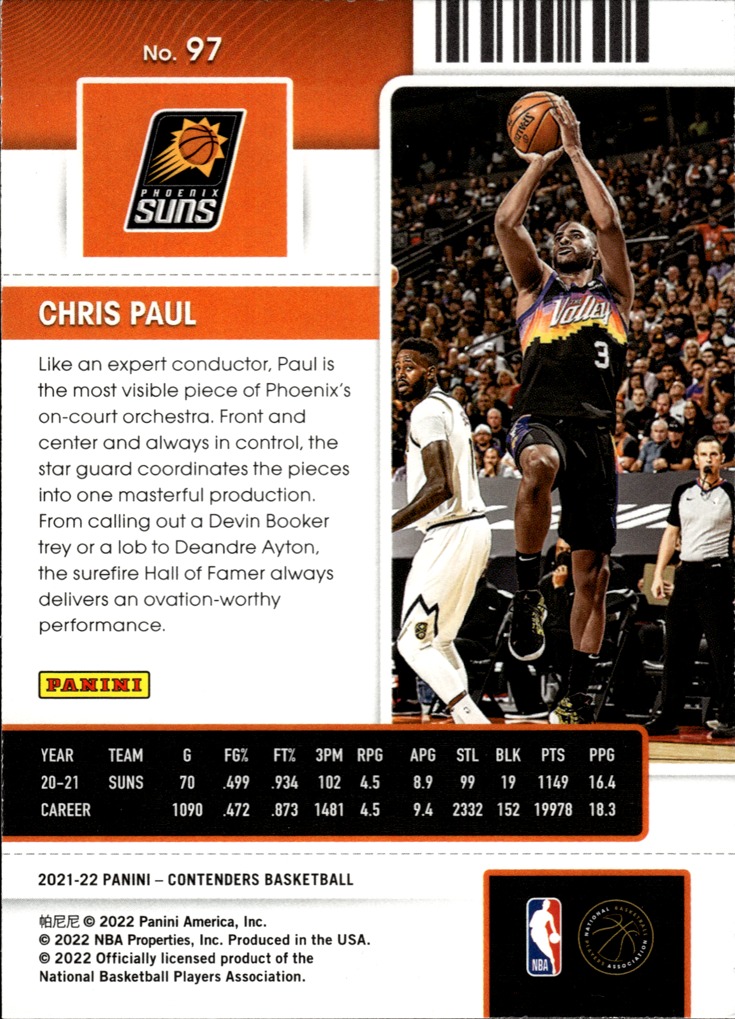Chris Paul - Panini Contenders Season Ticket 2021-22, Nr. 97
