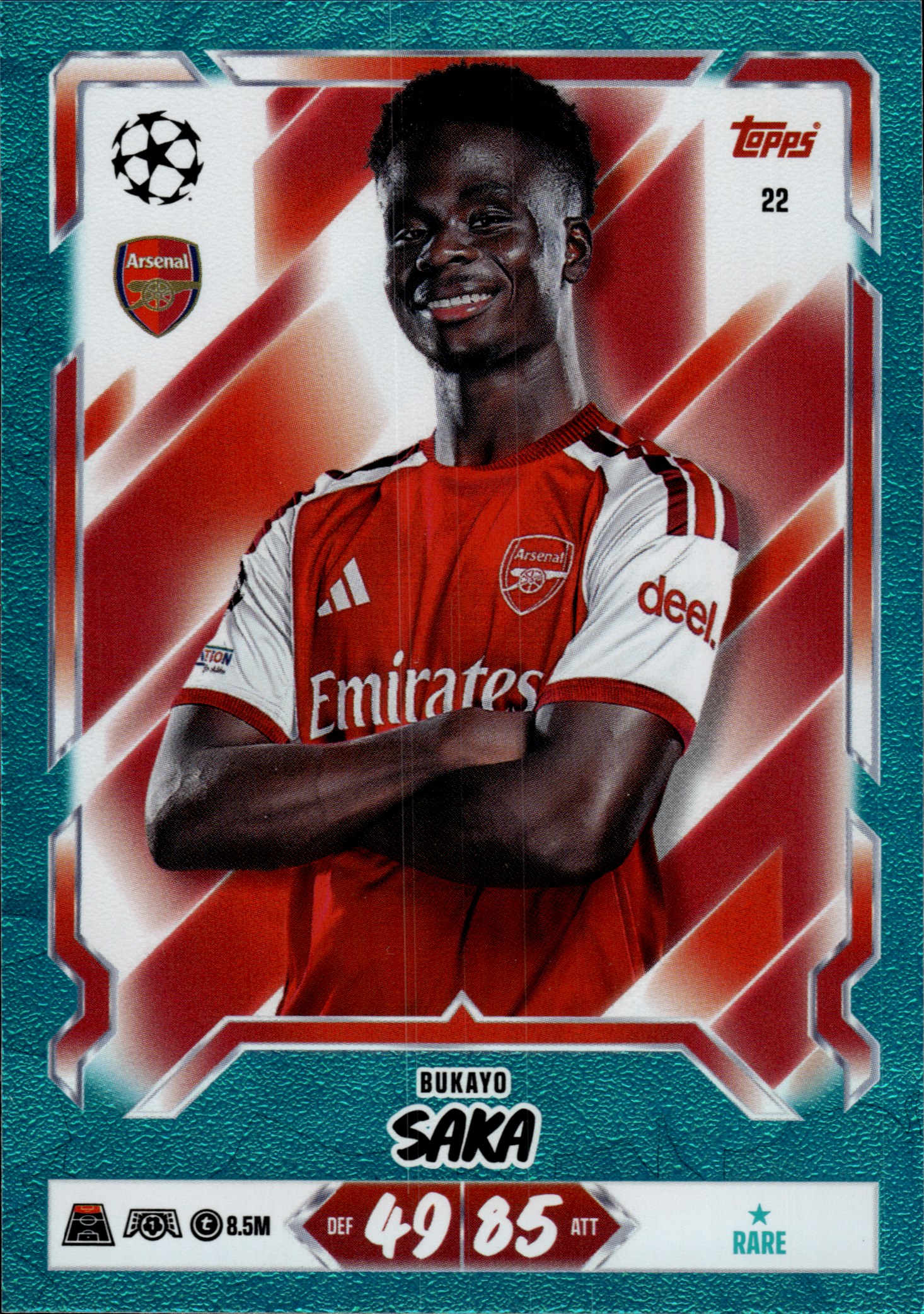 Bukayo Saka - Topps Match Attax UEFA Club Competitions Base Set 2026-27, Nr. 22 – Rare (Art.-Nr. SG107401)