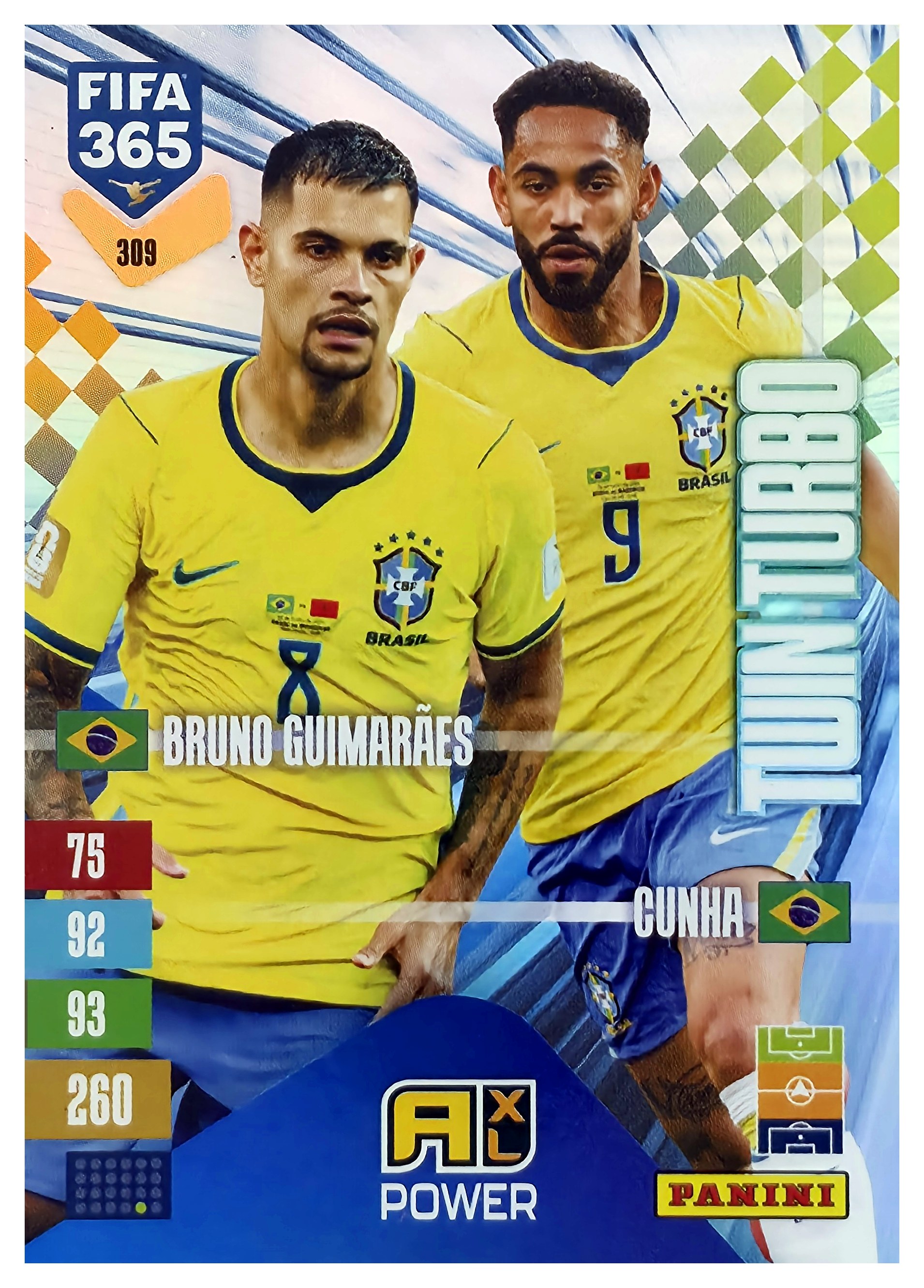 Bruno Guimarães / Matheus Cunha - Panini Adrenalyn XL FIFA 365 Twin Turbo 2026-27, Nr. 309 – Insert (Art.-Nr. SG110442)
