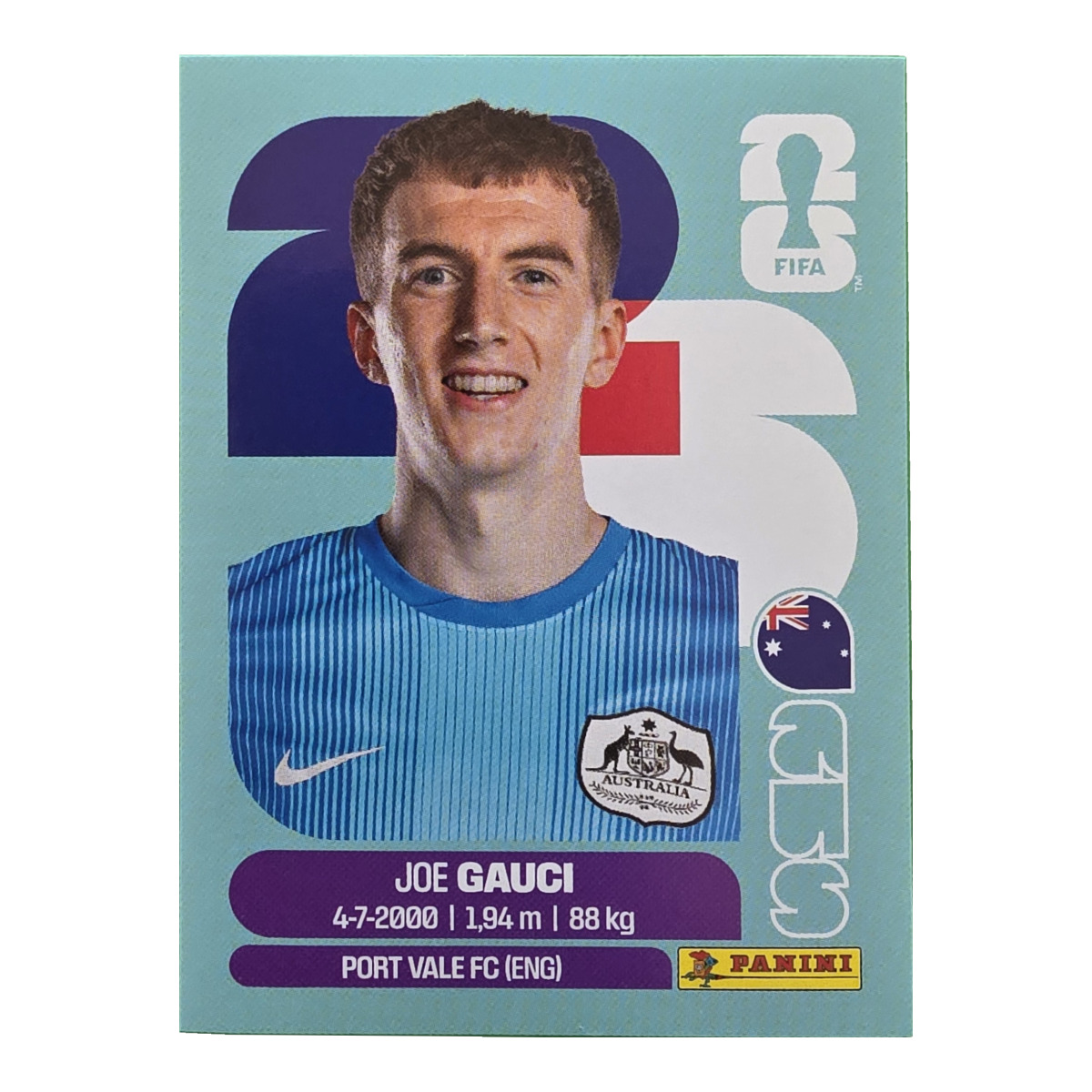 Joe Gauci - Australien, FIFA WM 2026, Nr. AUS3