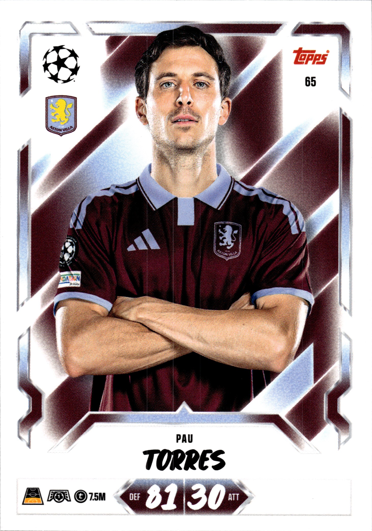 Pau Torres - Topps Match Attax UEFA Club Competitions Base Set 2026-27, Nr. 65 (Art.-Nr. SG107339)