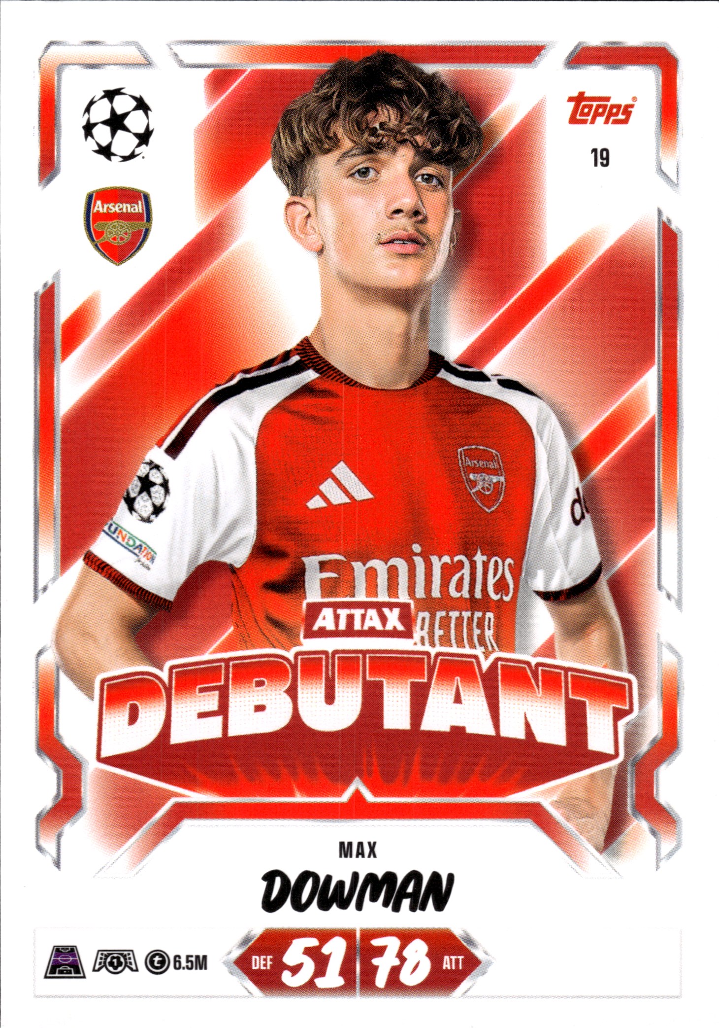 Max Dowman - Topps Match Attax UEFA Club Competitions Attax Debutant 2026-27, Nr. 19 (Art.-Nr. SG107285)