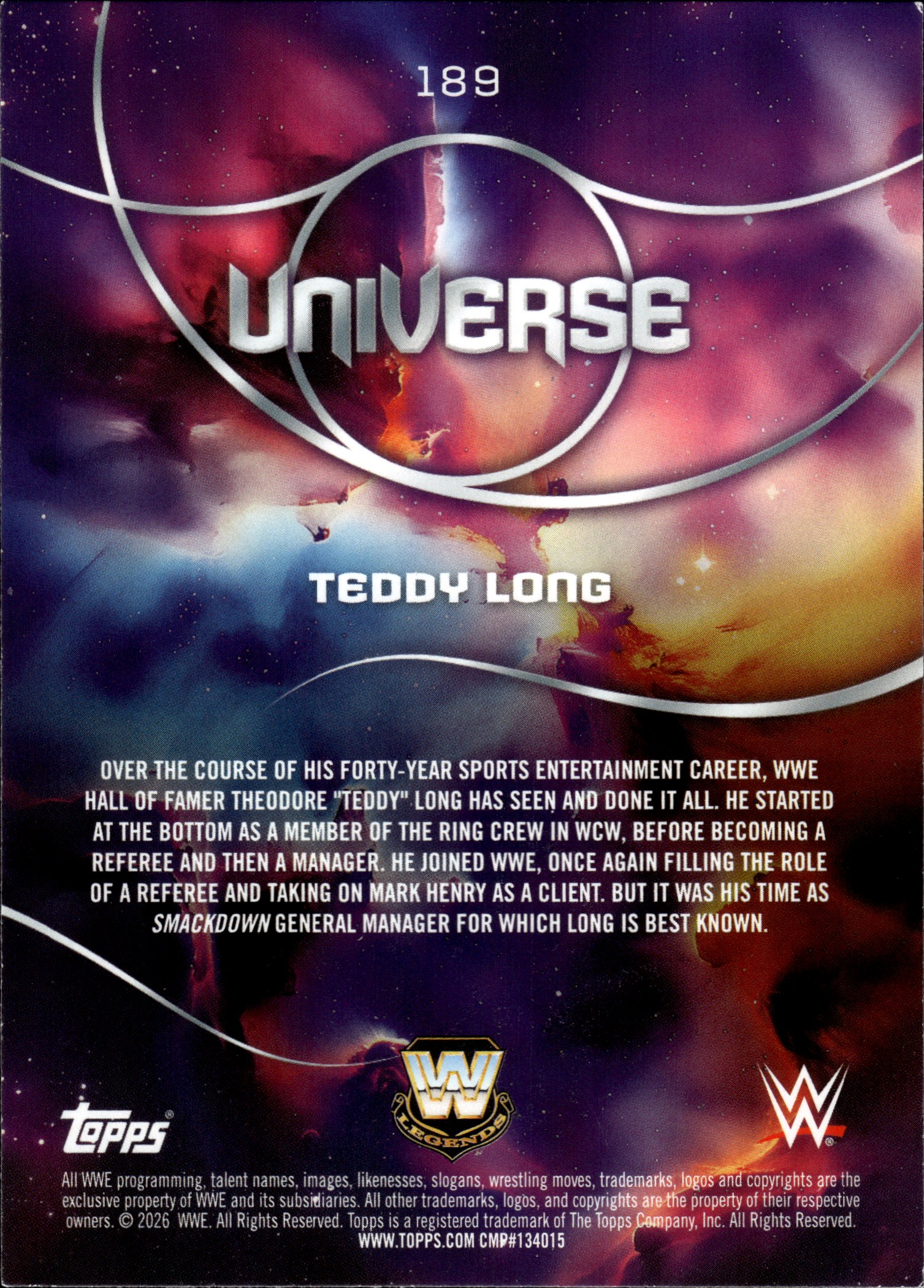 Teddy Long - Topps WWE Universe Base Set 2026, Nr. 189