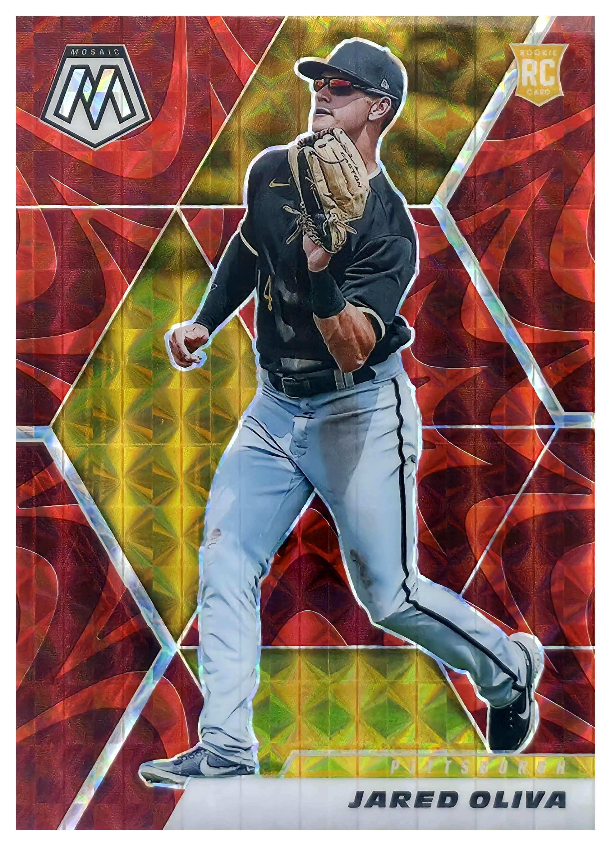 Jared Oliva - Panini Mosaic Base Set 2021, Nr. 254 – Rookie Card, Reactive Red (Art.-Nr. SG106205)