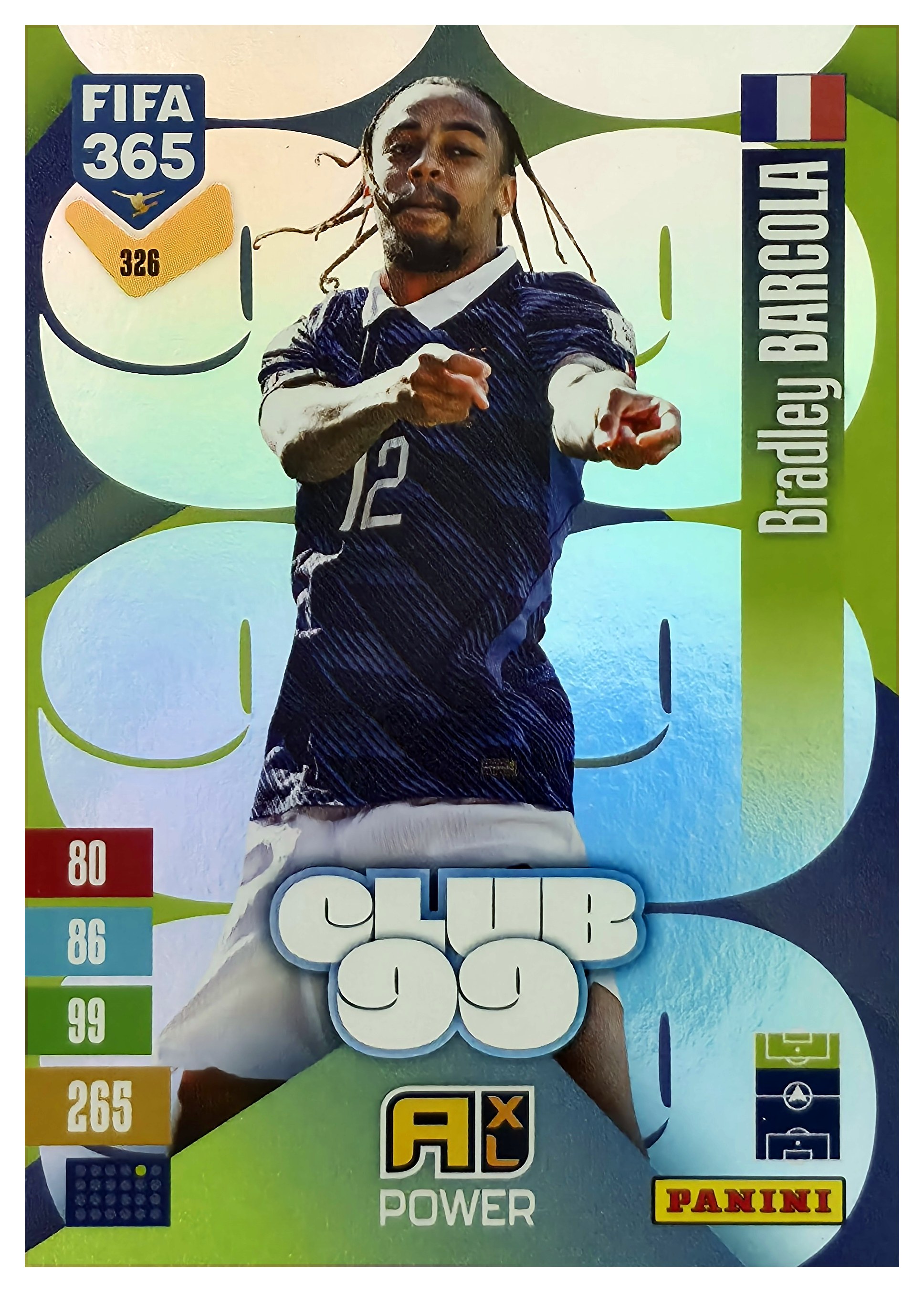 Bradley Barcola - Panini Adrenalyn XL FIFA 365 Club 99 2026-27, Nr. 326 – Insert (Art.-Nr. SG110691)