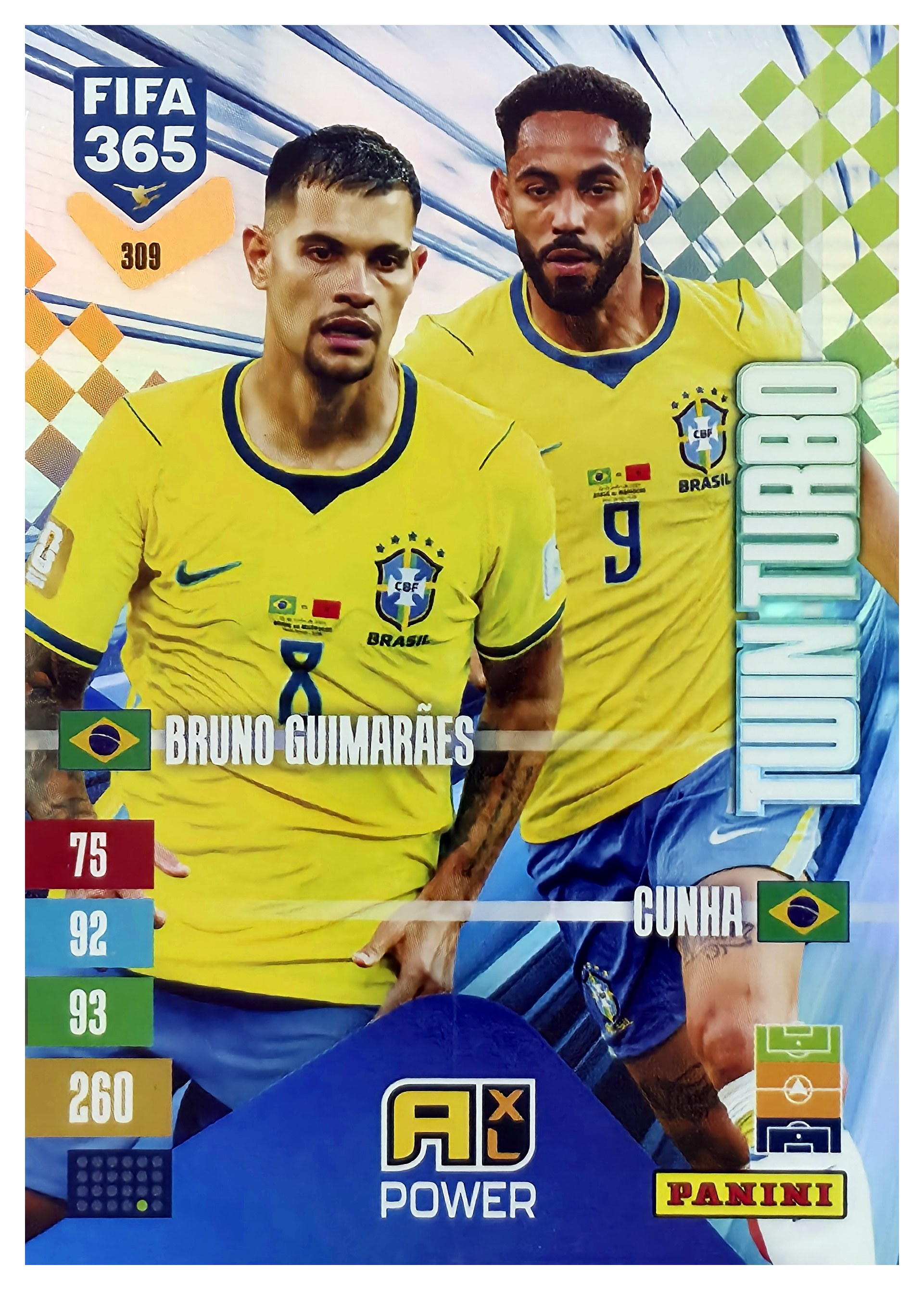 Bruno Guimarães / Matheus Cunha - Panini Adrenalyn XL FIFA 365 Twin Turbo 2026-27, Nr. 309 – Insert