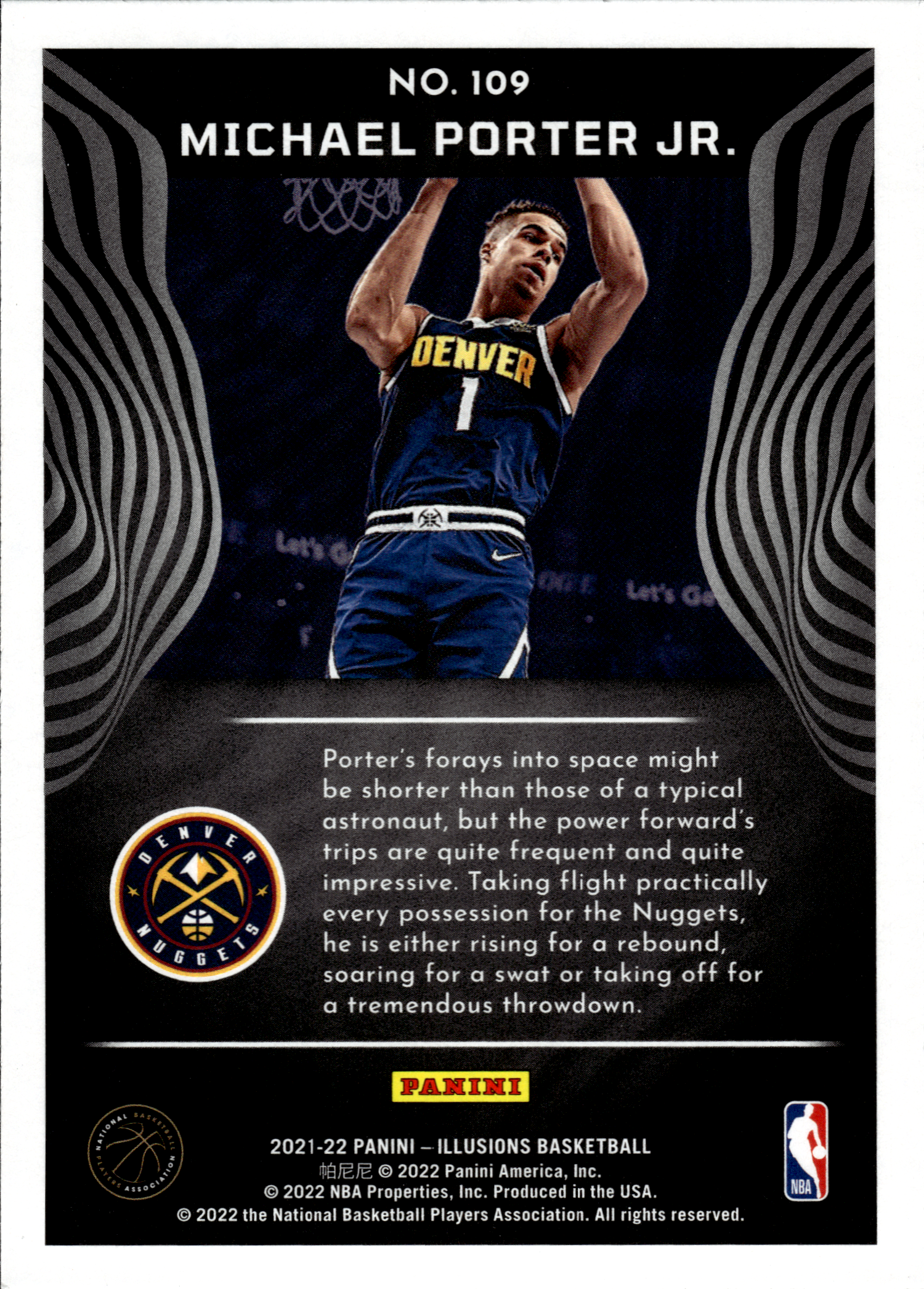 Michael Porter Jr. - Panini Illusions Base Set 2021-22, Nr. 109