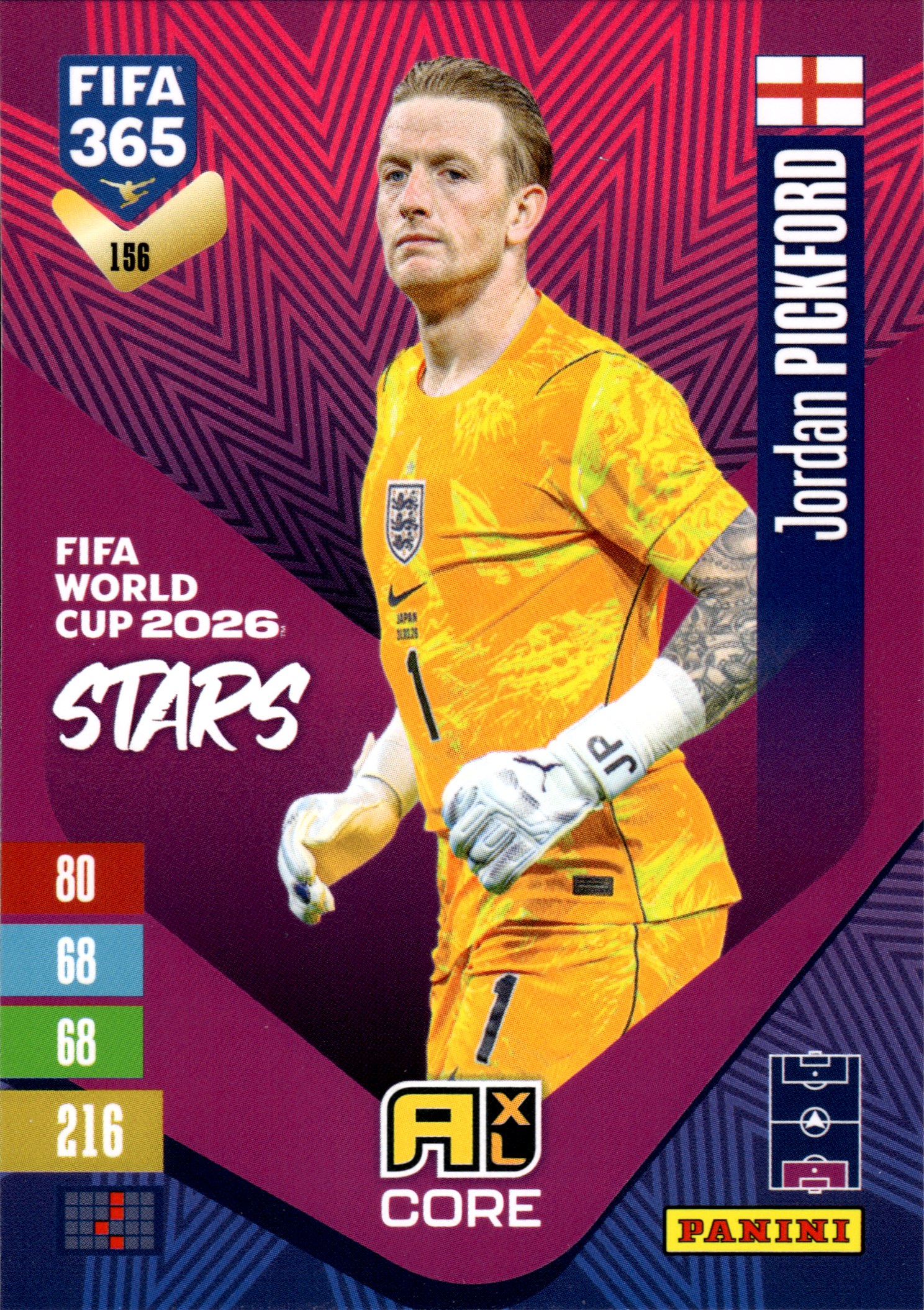 Jordan Pickford - Panini Adrenalyn XL FIFA 365 FIFA World Cup 2026 Stars 2026-27, Nr. 156 (Art.-Nr. SG110323)