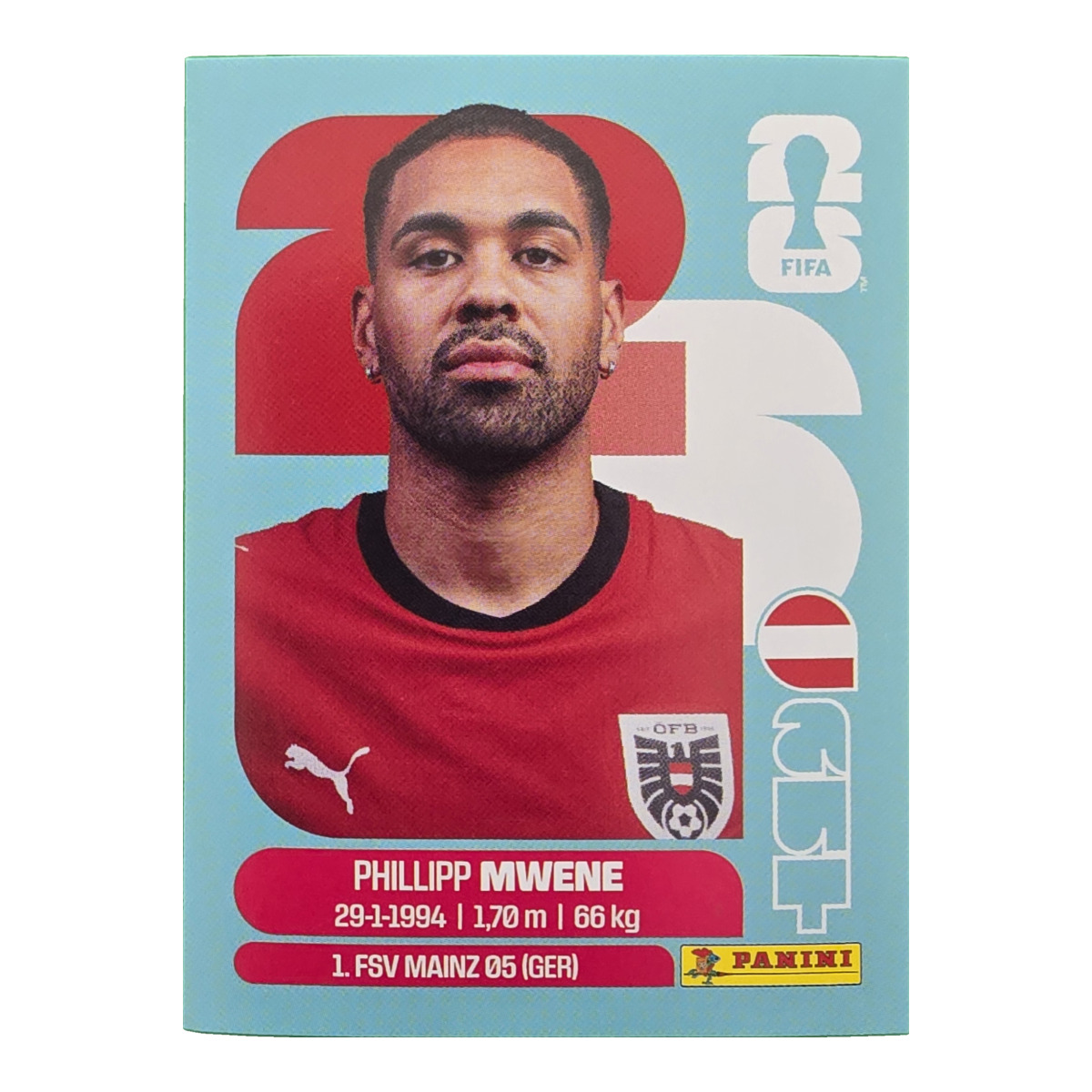Phillipp Mwene - Österreich, FIFA WM 2026, Nr. AUT8
