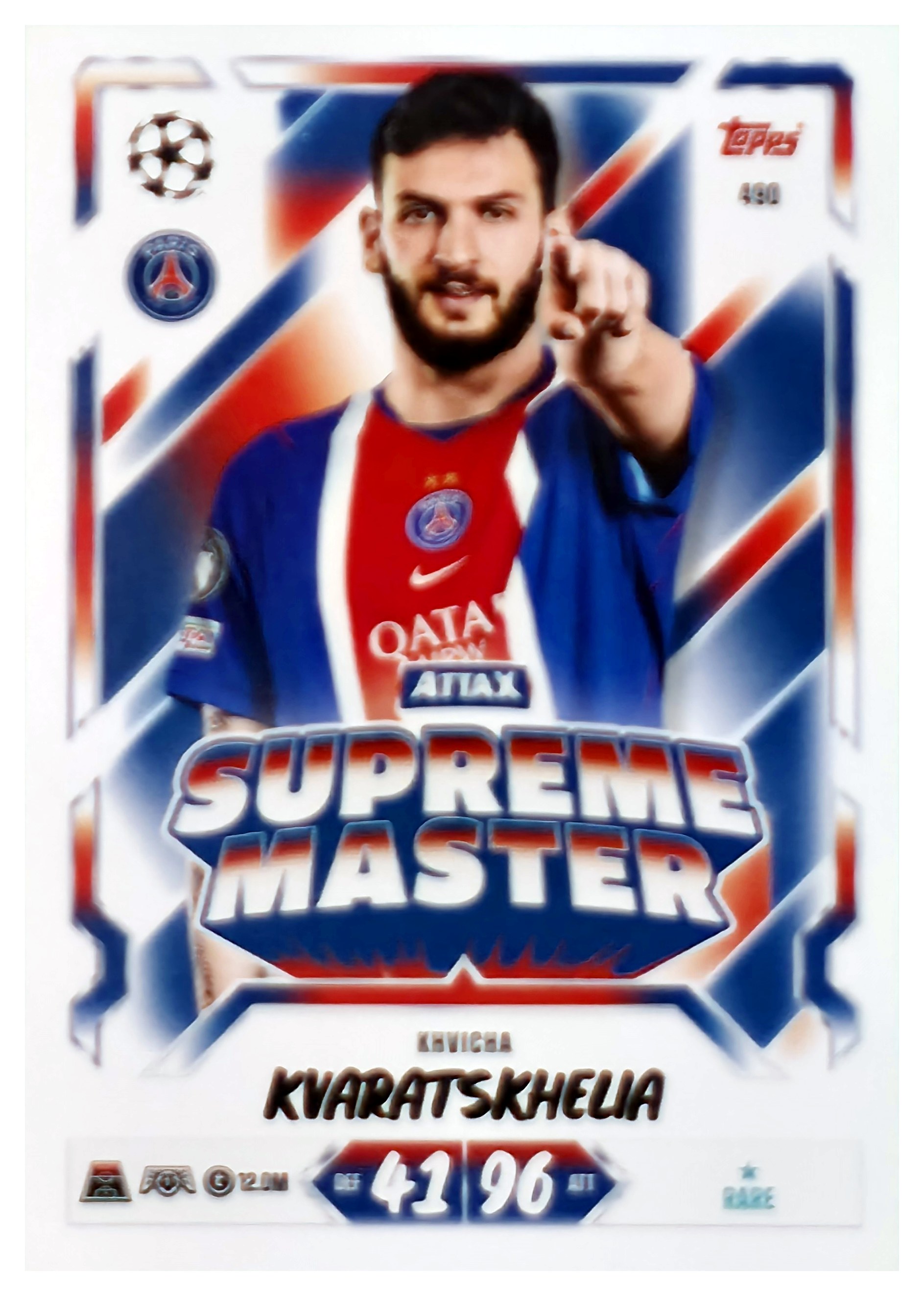 Khvicha Kvaratskhelia - Topps Match Attax UEFA Club Competitions Attax Supreme Master 2026-27, Nr. 490 (Art.-Nr. SG107675)
