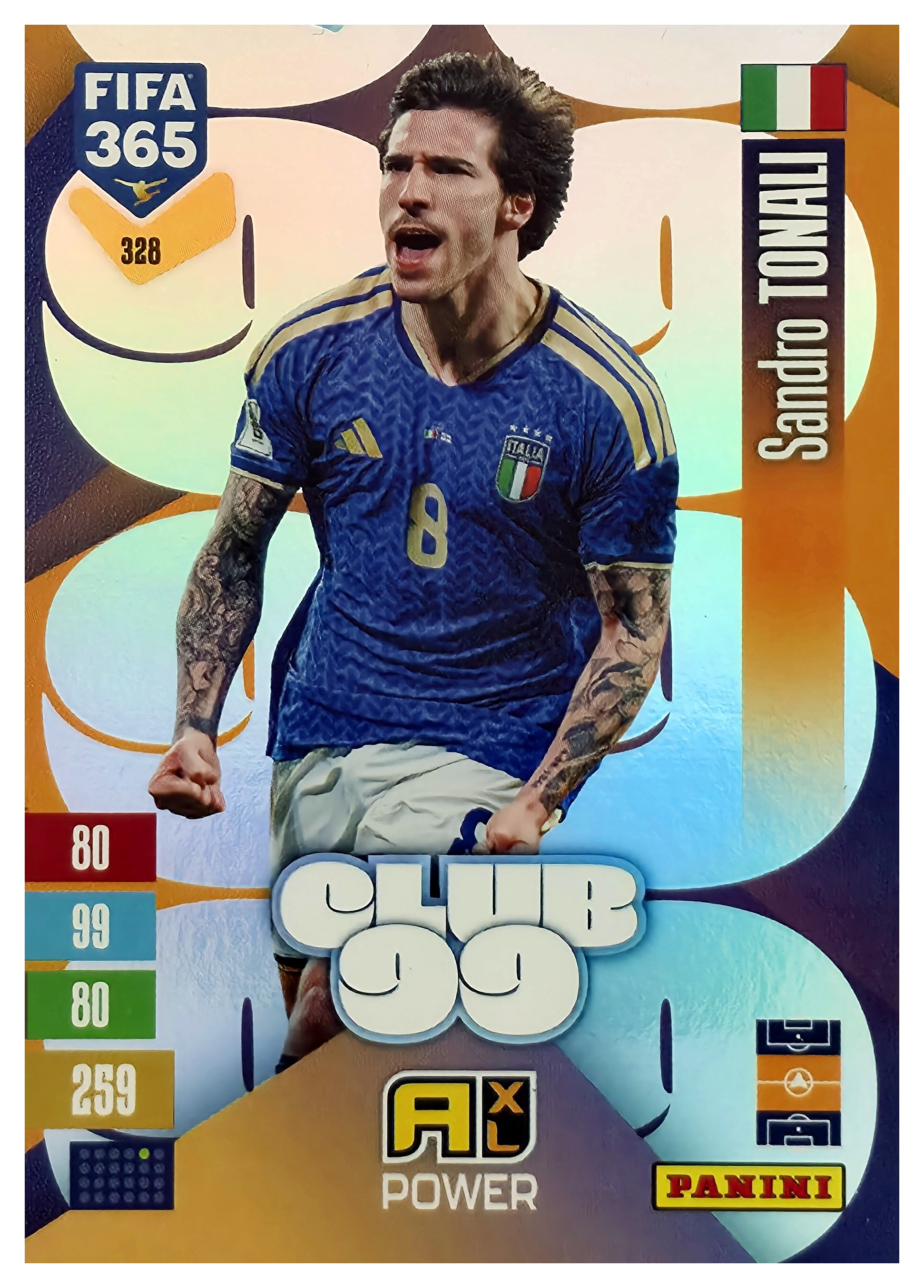 Sandro Tonali - Panini Adrenalyn XL FIFA 365 Club 99 2026-27, Nr. 328 – Insert (Art.-Nr. SG110684)