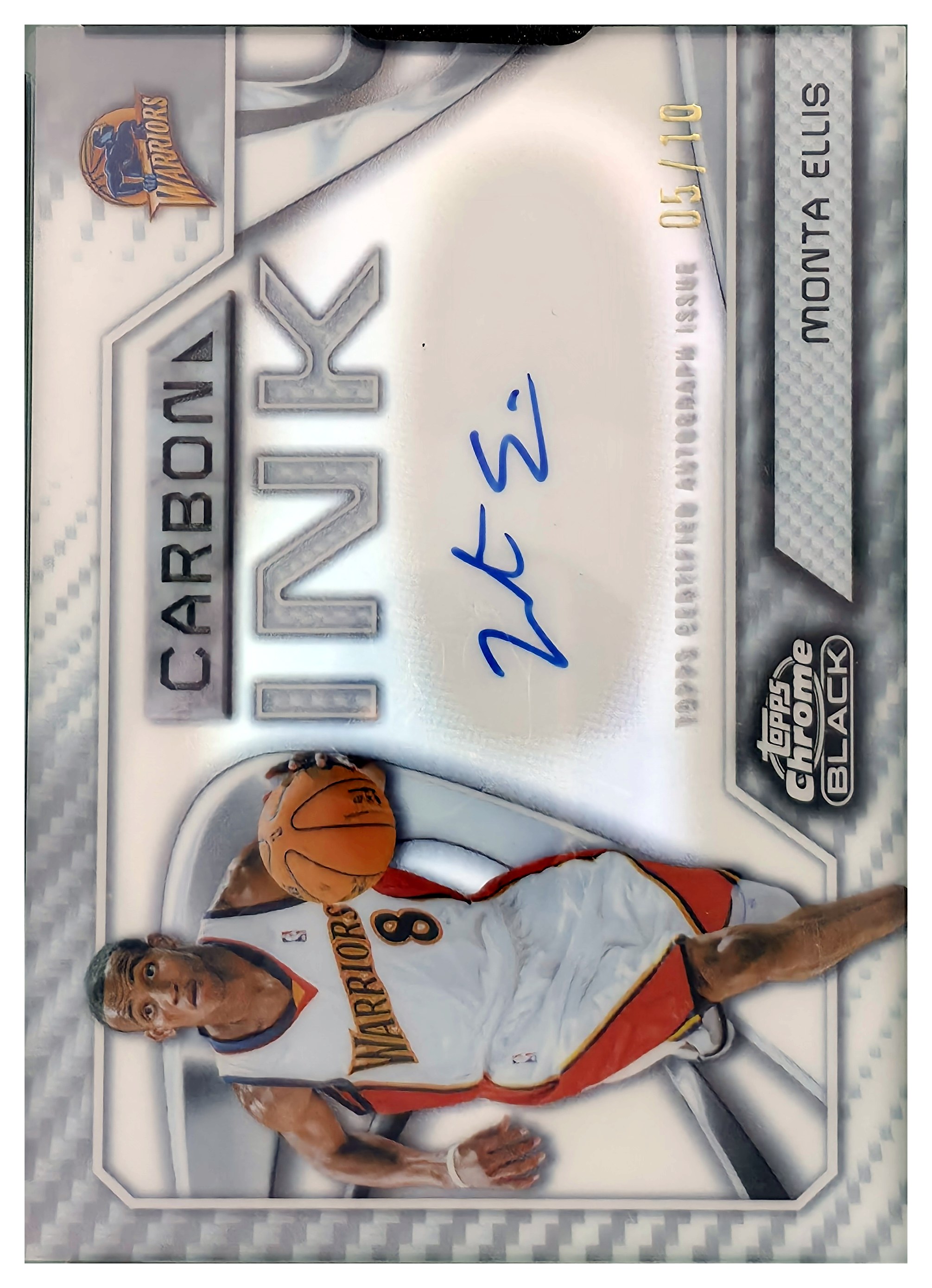 Monta Ellis - Topps Chrome Black Carbon Ink Autographs 2025-26, Nr. CI-ME – Autogramm, Nummeriert, White Refractor (Art.-Nr. SG110701)
