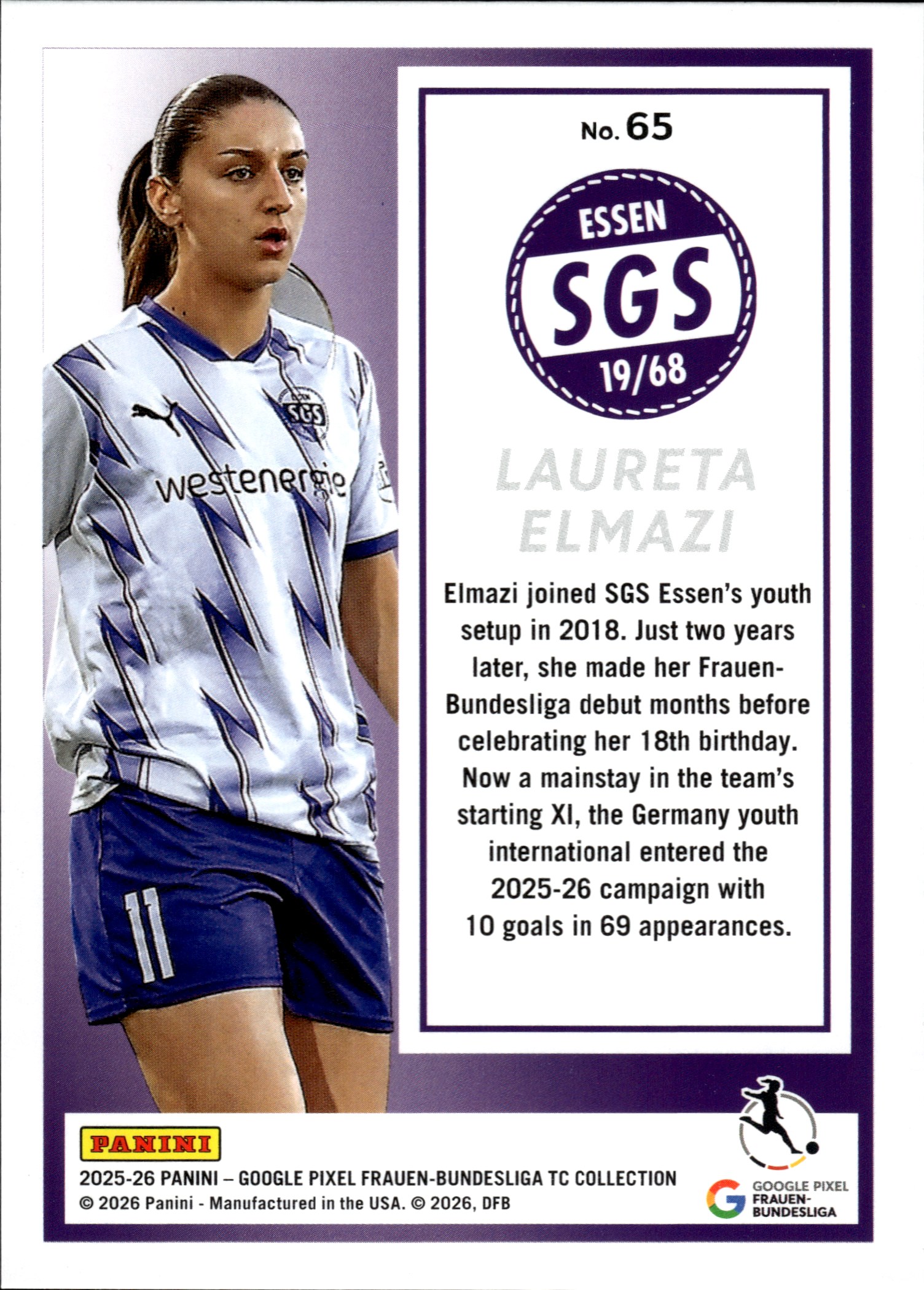 Laureta Elmazi - Panini Frauen-Bundesliga TC Collection Base Set 2025-26, Nr. 65
