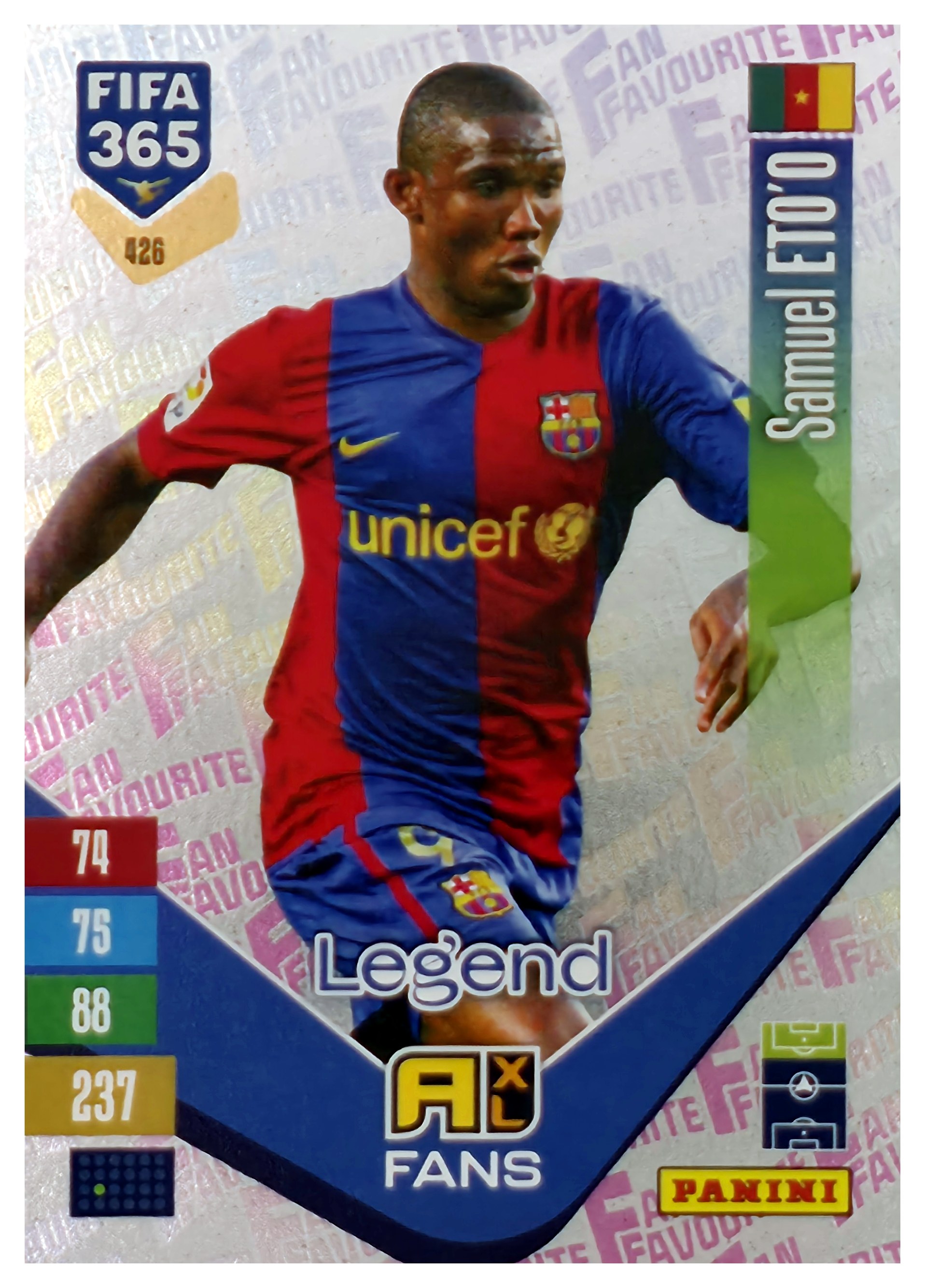 Samuel Eto'o - Panini Adrenalyn XL FIFA 365 Fan Favourites 2026-27, Nr. 426 – Insert