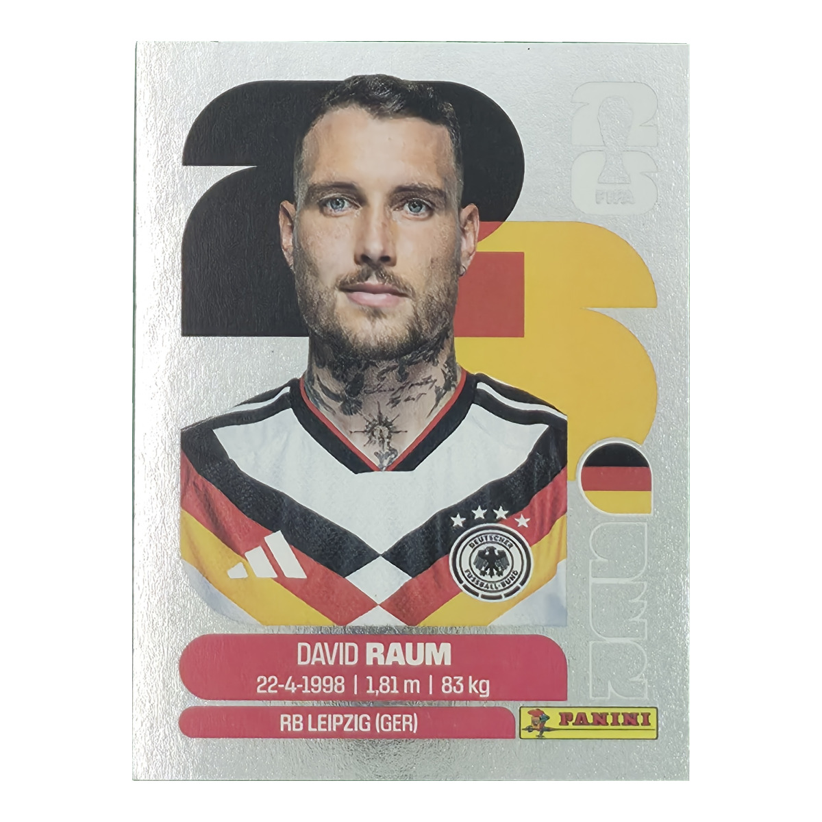 David Raum - Deutschland, FIFA WM 2026, Nr. GER-S4 – Silber-Edition