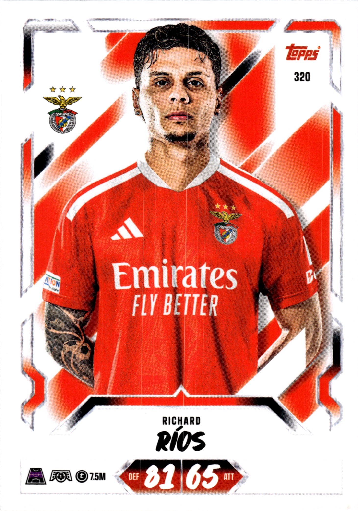 Richard Ríos - Topps Match Attax UEFA Club Competitions Base Set 2026-27, Nr. 320 (Art.-Nr. SG107204)