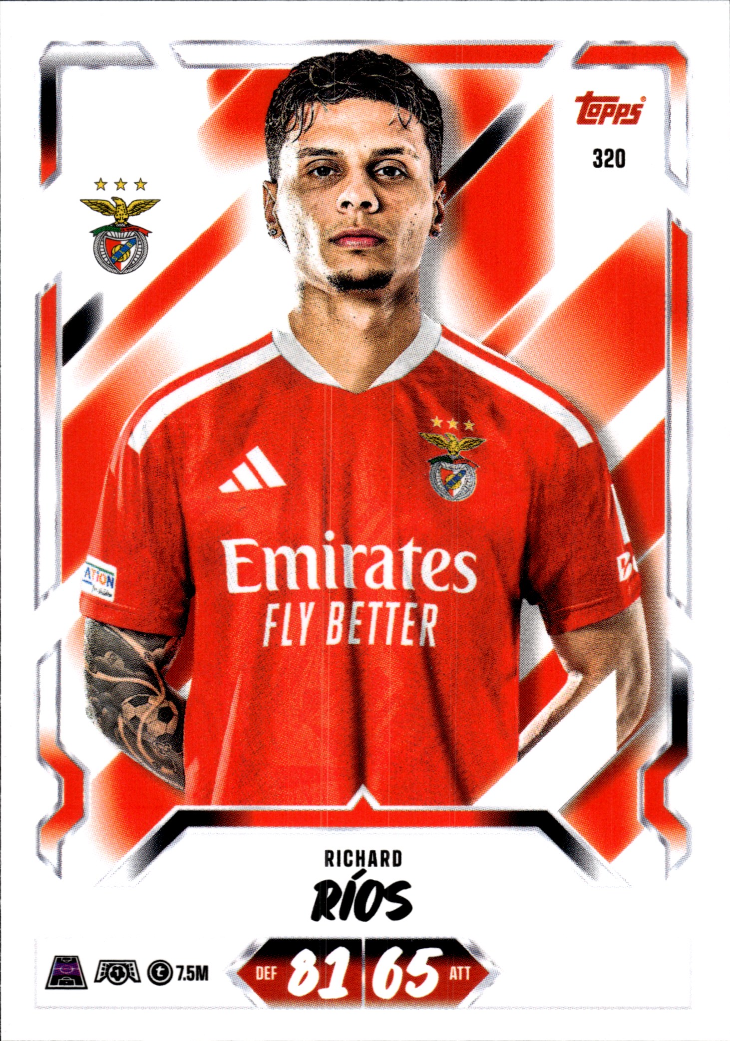 Richard Ríos - Topps Match Attax UEFA Club Competitions Base Set 2026-27, Nr. 320 (Art.-Nr. SG107380)