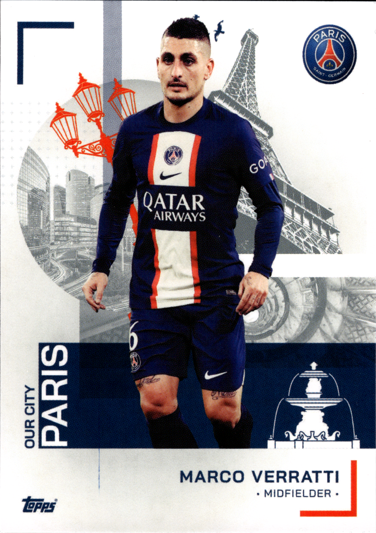 Marco Verratti - Topps Paris Saint-Germain Official Team Set 2023-24, Nr. 30 (Art.-Nr. SG102996)
