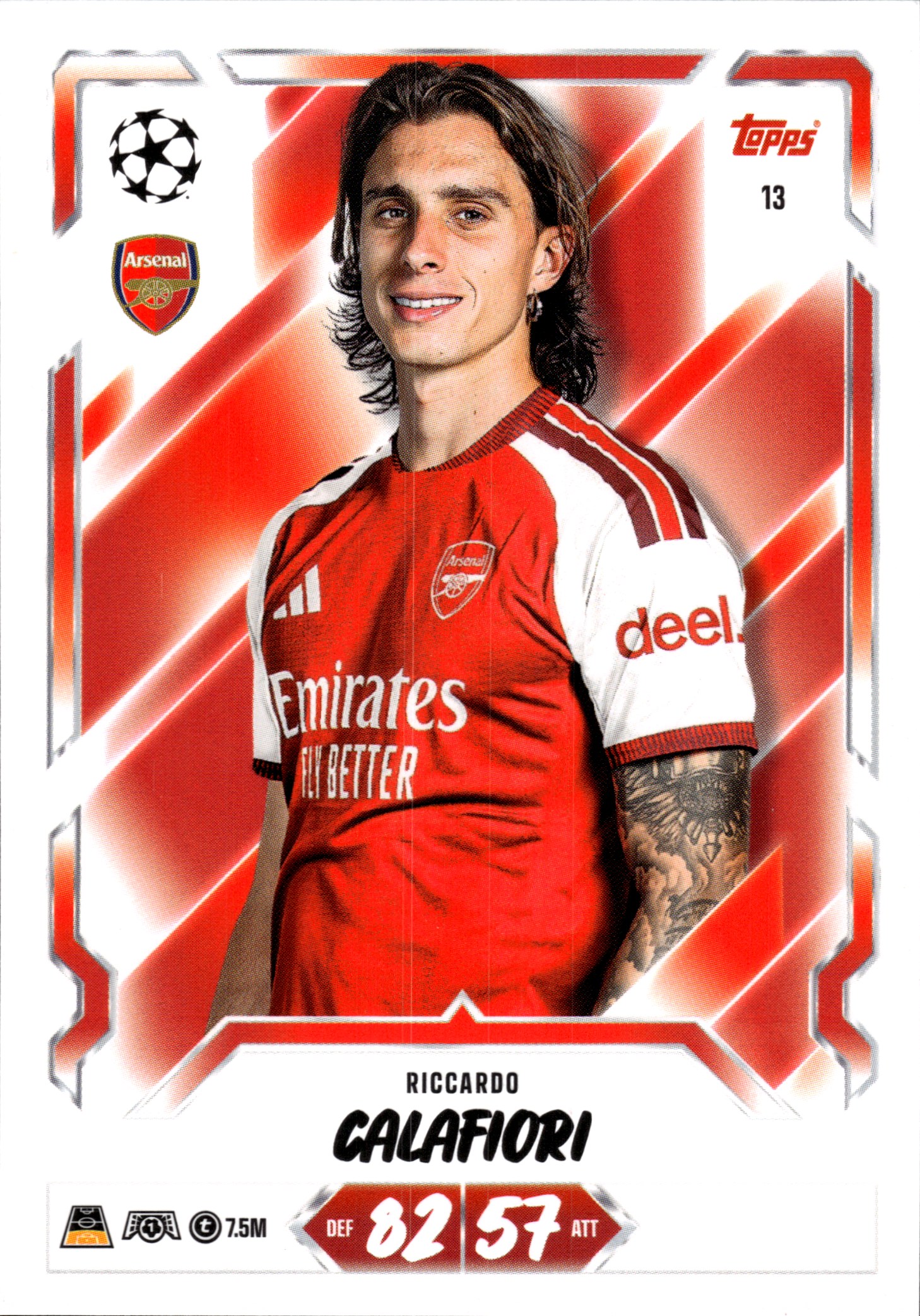 Riccardo Calafiori - Topps Match Attax UEFA Club Competitions Base Set 2026-27, Nr. 13 (Art.-Nr. SG107377)