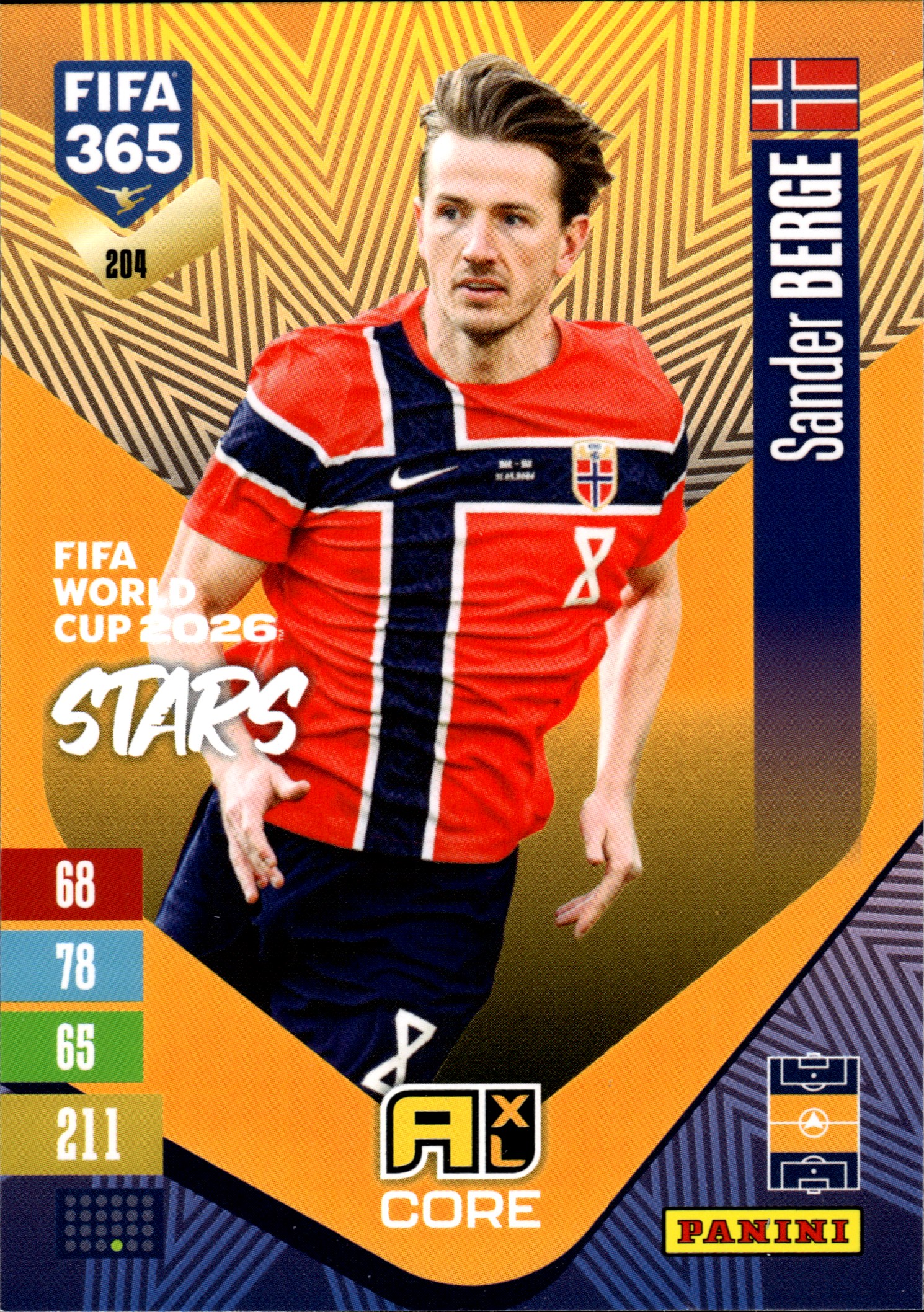 Sander Berge - Panini Adrenalyn XL FIFA 365 FIFA World Cup 2026 Stars 2026-27, Nr. 204 (Art.-Nr. SG110248)