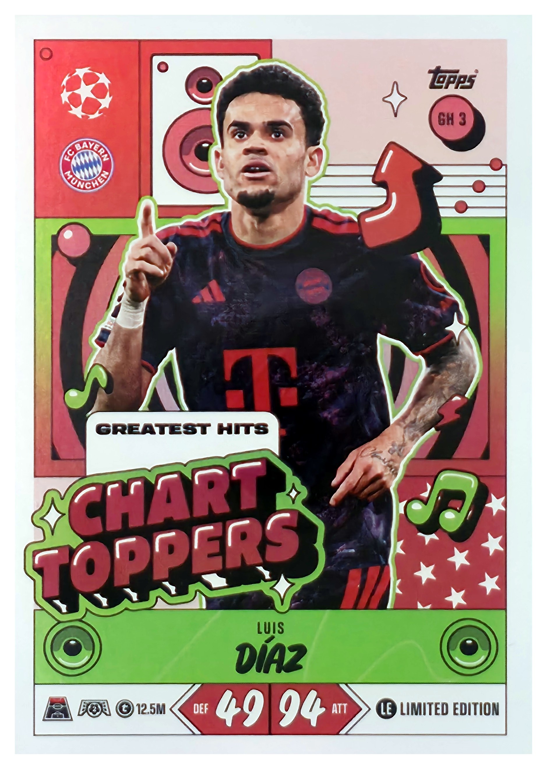 Luis Díaz - Topps Match Attax UEFA Club Competitions Chart Toppers 2026-27, Nr. GH 3 (Art.-Nr. SG107450)