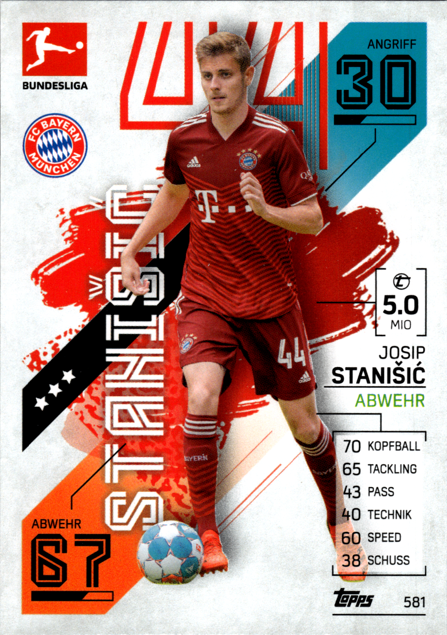 Josip Stanišić - Topps Match Attax Bundesliga 2021-22, Nr. 581 (Art.-Nr. SG103027)