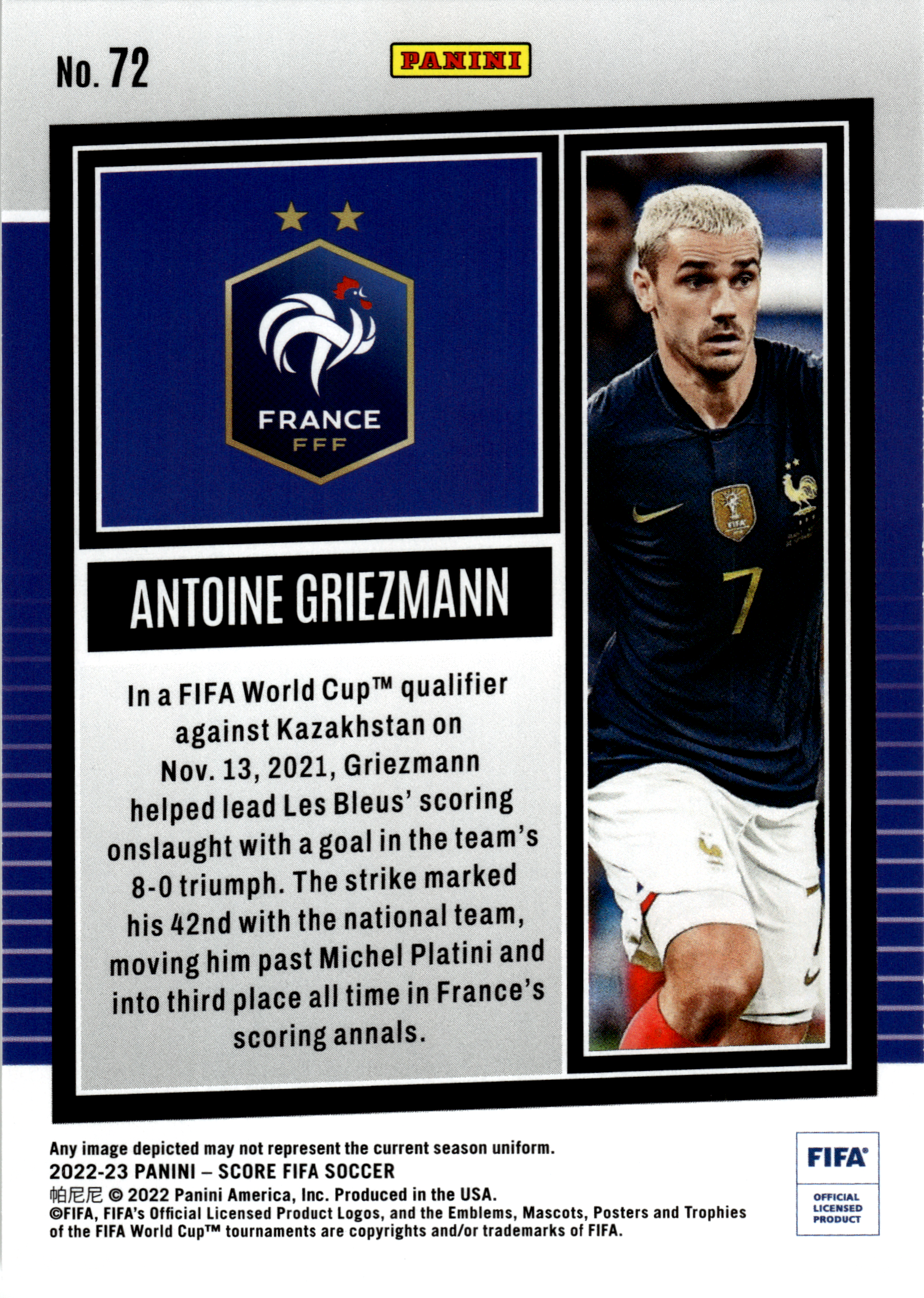 Antoine Griezmann - Panini Score FIFA Soccer 2022-23, Nr. 72
