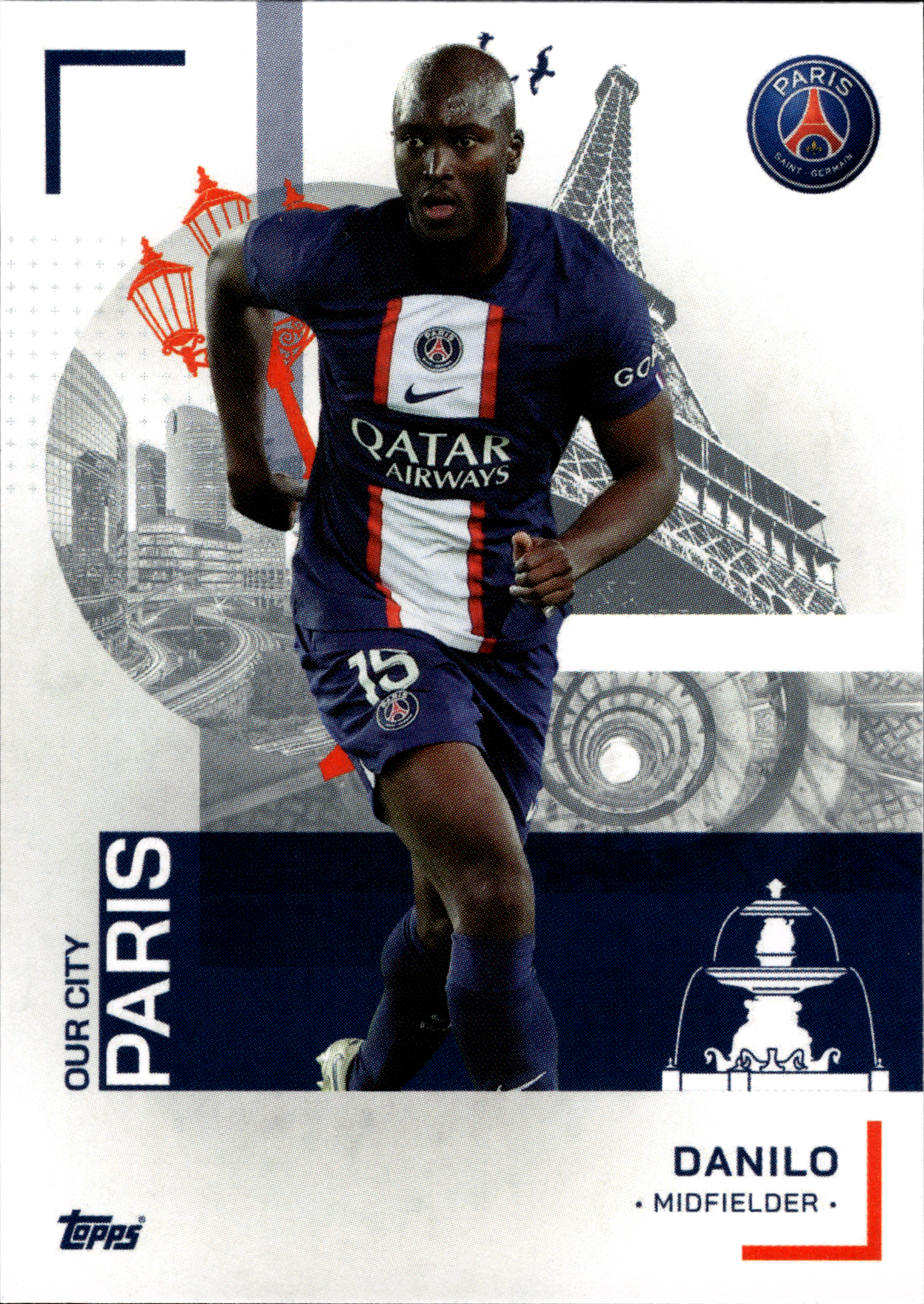 Danilo - Topps Paris Saint-Germain Official Team Set 2023-24, Nr. 28 (Art.-Nr. SG102988)