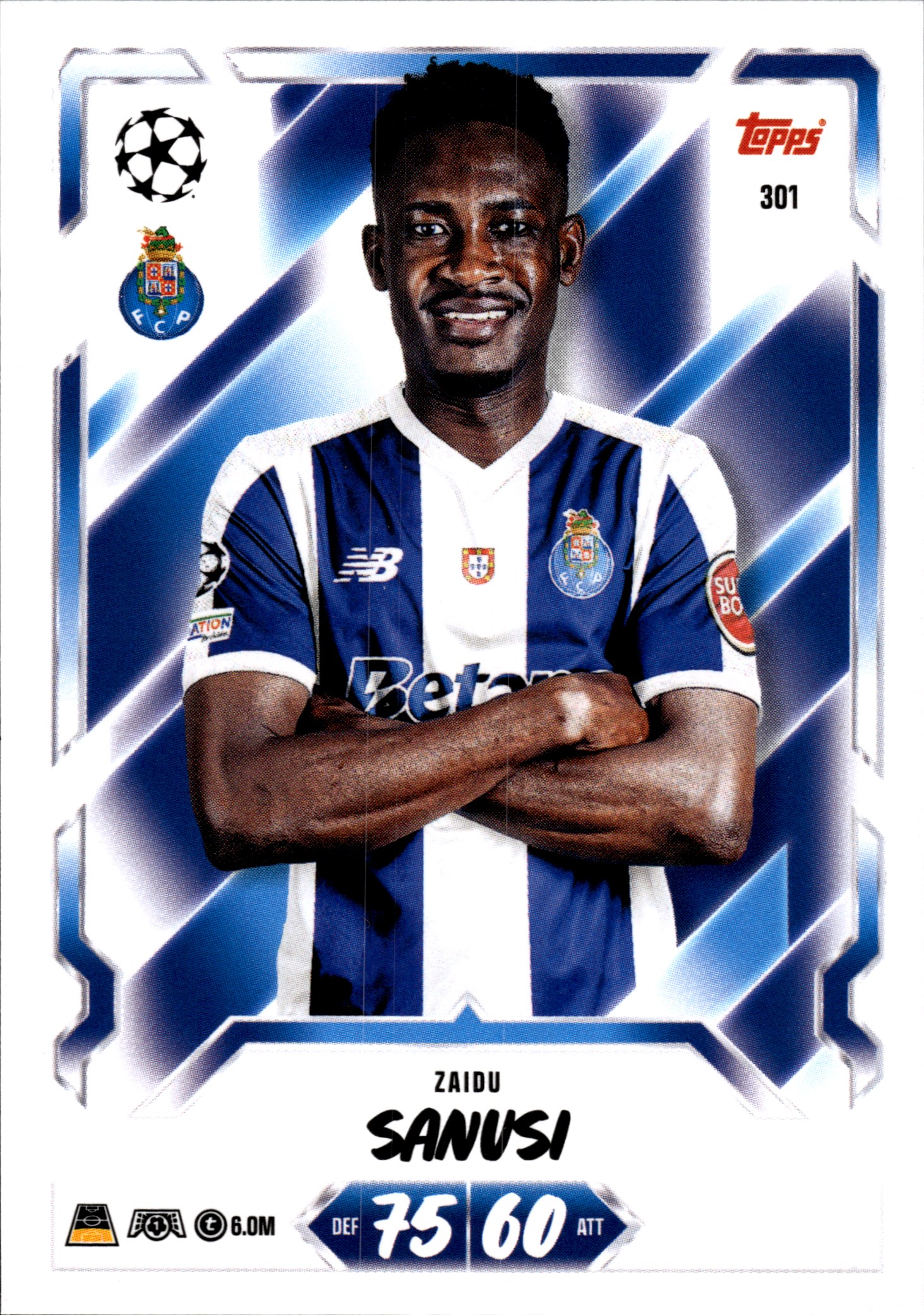 Zaidu Sanusi - Topps Match Attax UEFA Club Competitions Base Set 2026-27, Nr. 301 (Art.-Nr. SG107200)
