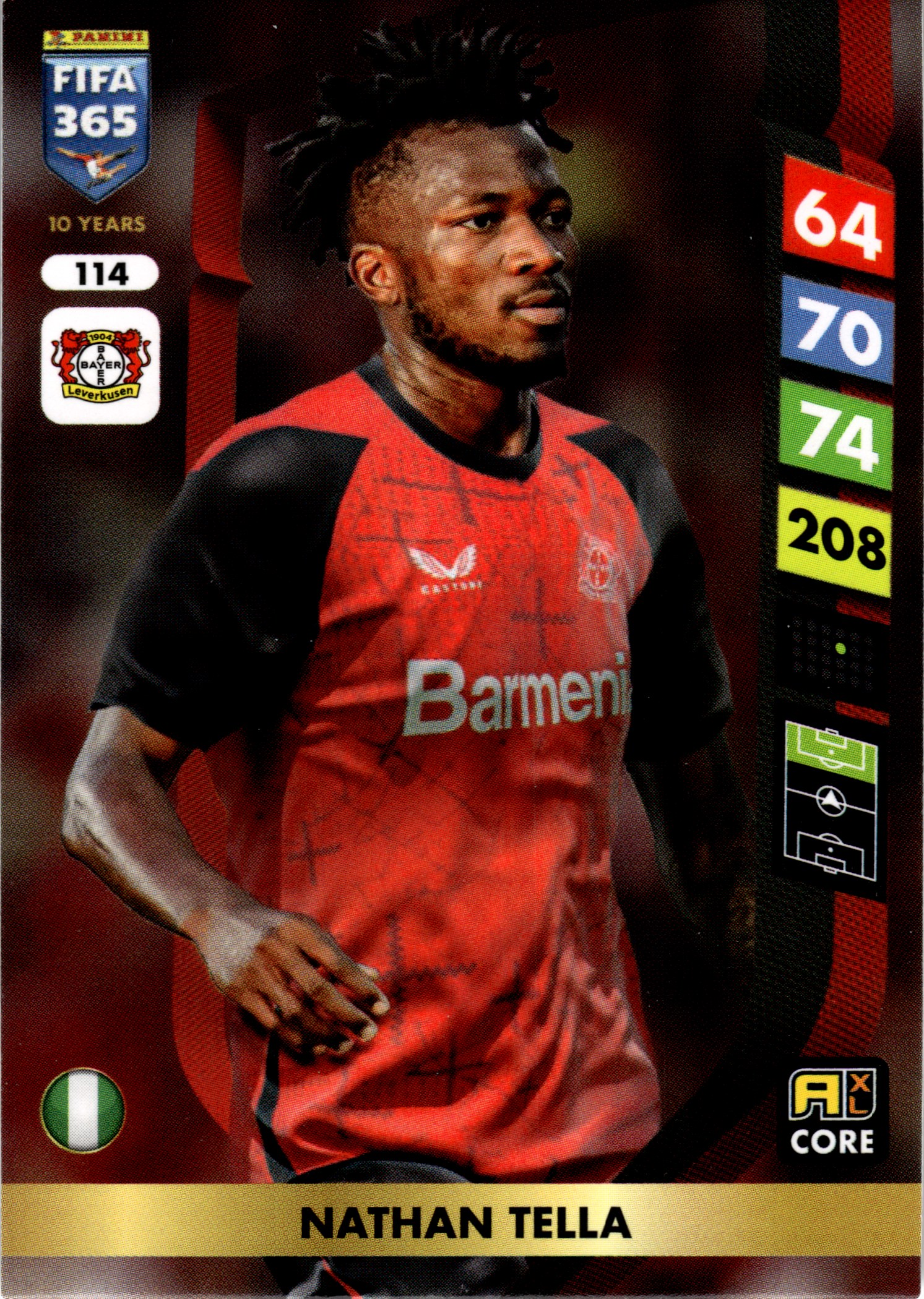 Nathan Tella - Panini Adrenalyn XL FIFA 365 Base Set 2025, Nr. 114 (Art.-Nr. SG107754)