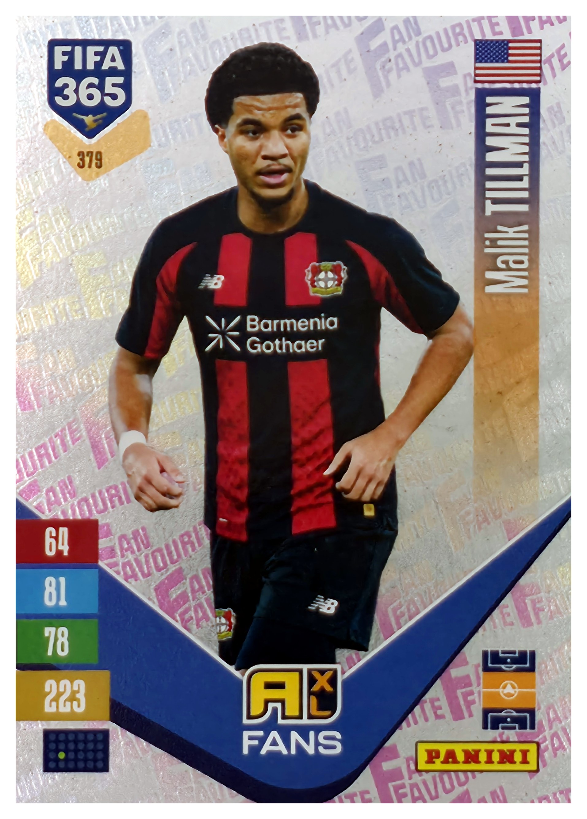 Malik Tillman - Panini Adrenalyn XL FIFA 365 Fan Favourites 2026-27, Nr. 379 – Insert (Art.-Nr. SG110501)