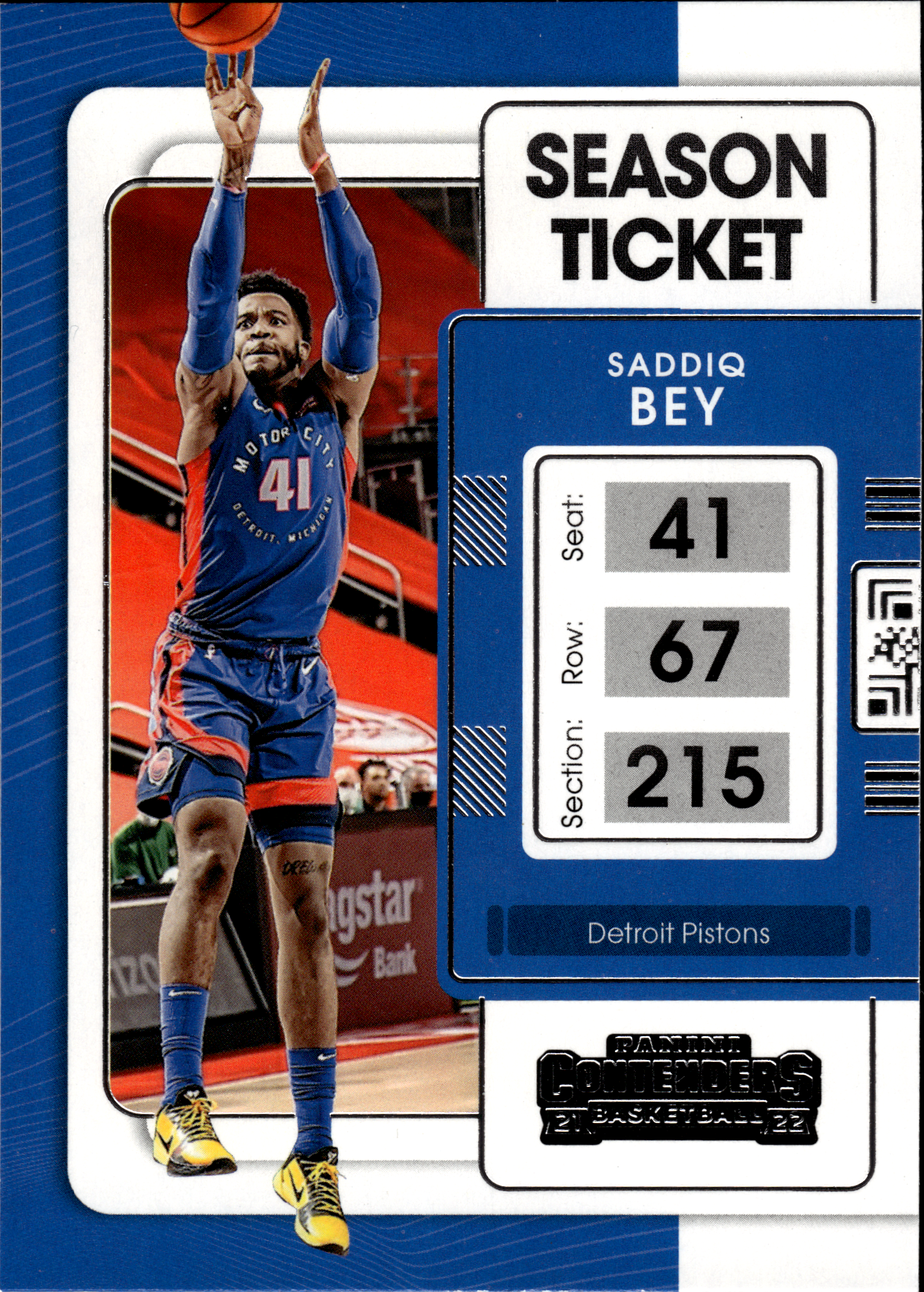 Saddiq Bey - Panini Contenders Season Ticket 2021-22, Nr. 98 (Art.-Nr. SG103649)
