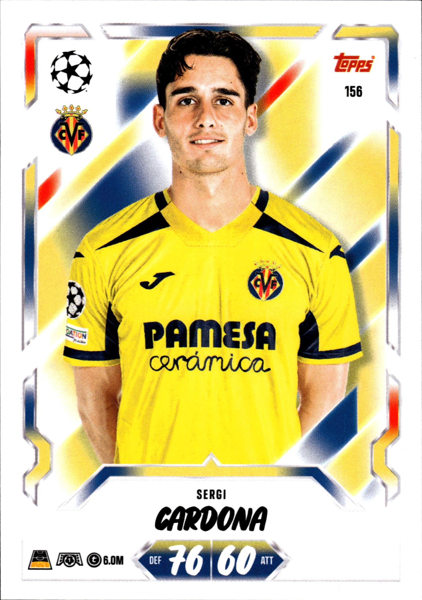 Sergi Cardona - Topps Match Attax UEFA Club Competitions Base Set 2026-27, Nr. 156 (Art.-Nr. SG107159)