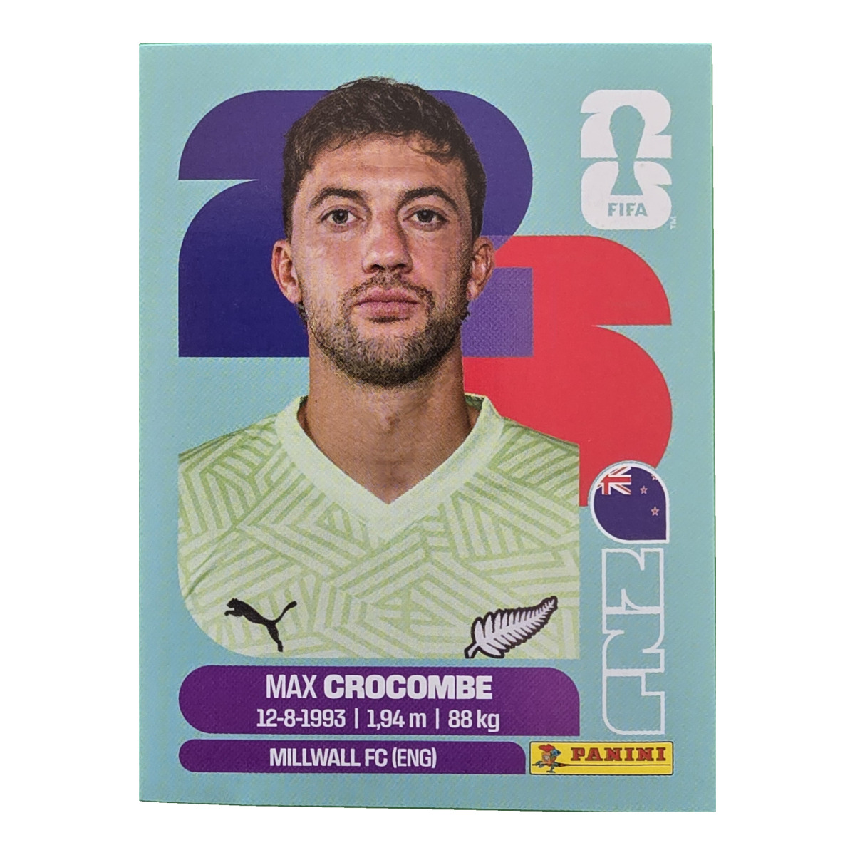 Max Crocombe Payne - Neuseeland, FIFA WM 2026, Nr. NZL2