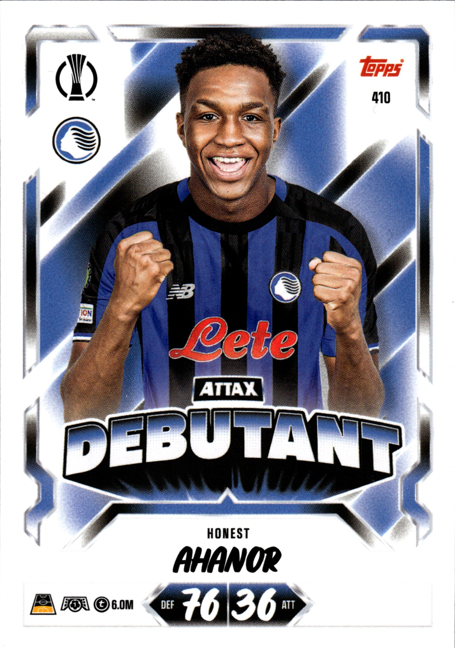 Honest Ahanor - Topps Match Attax UEFA Club Competitions Attax Debutant 2026-27, Nr. 410 (Art.-Nr. SG107156)