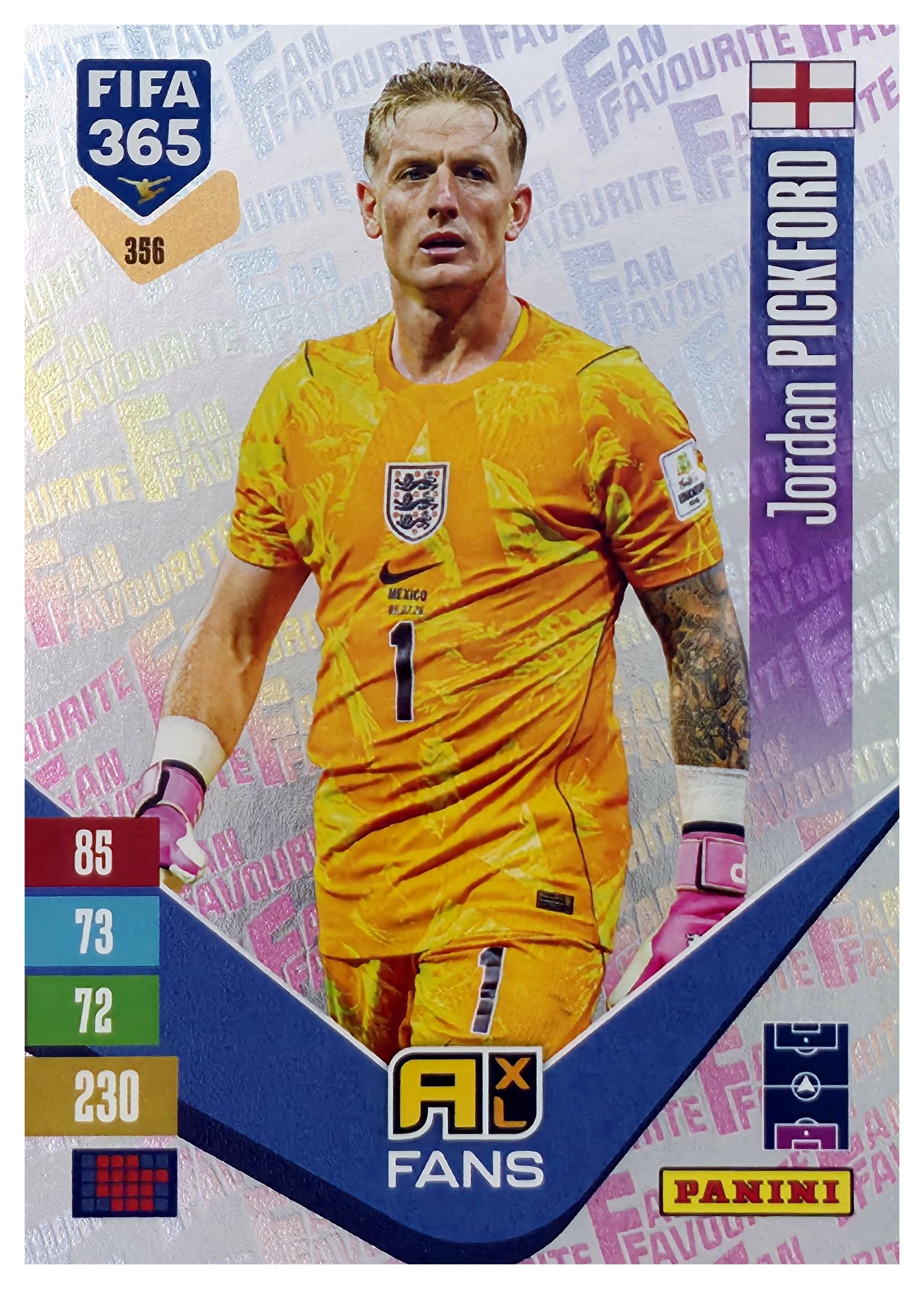 Jordan Pickford - Panini Adrenalyn XL FIFA 365 Fan Favourites 2026-27, Nr. 356 – Insert (Art.-Nr. SG110457)