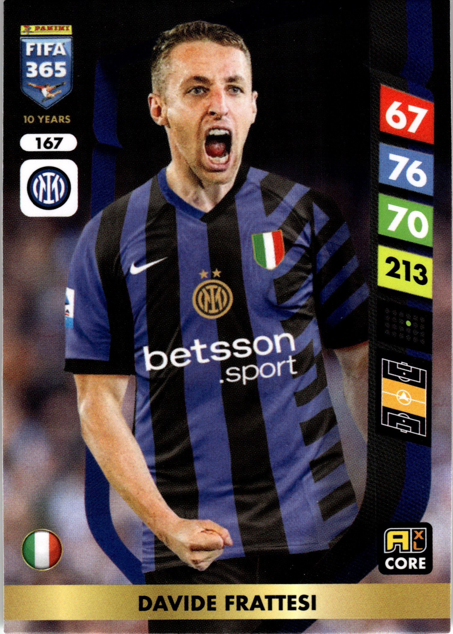 Davide Frattesi - Panini Adrenalyn XL FIFA 365 Base Set 2025, Nr. 167 (Art.-Nr. SG107719)