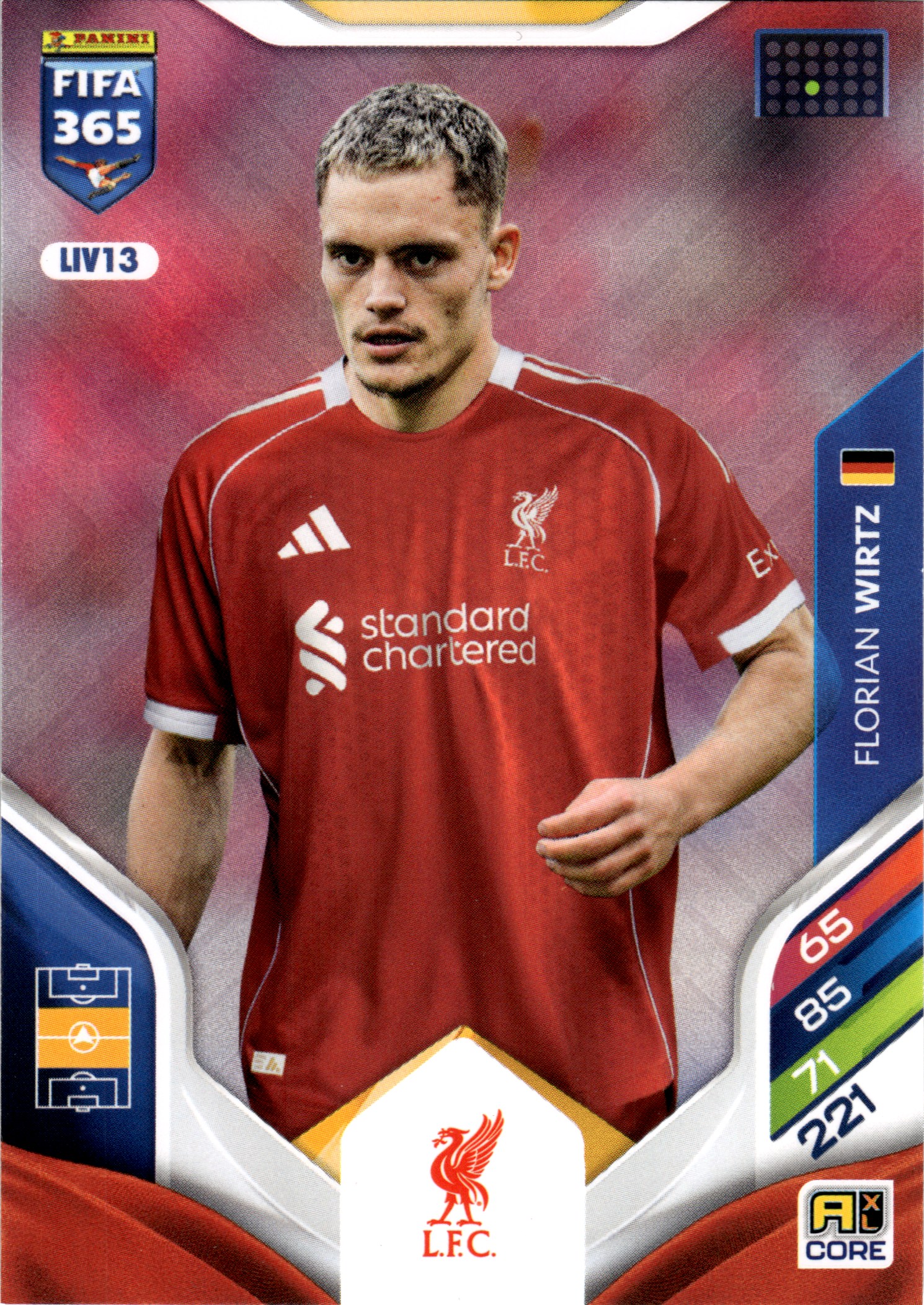 Florian Wirtz - Panini Adrenalyn XL FIFA 365 Base Set 2026, Nr. LIV13 (Art.-Nr. SG107813)