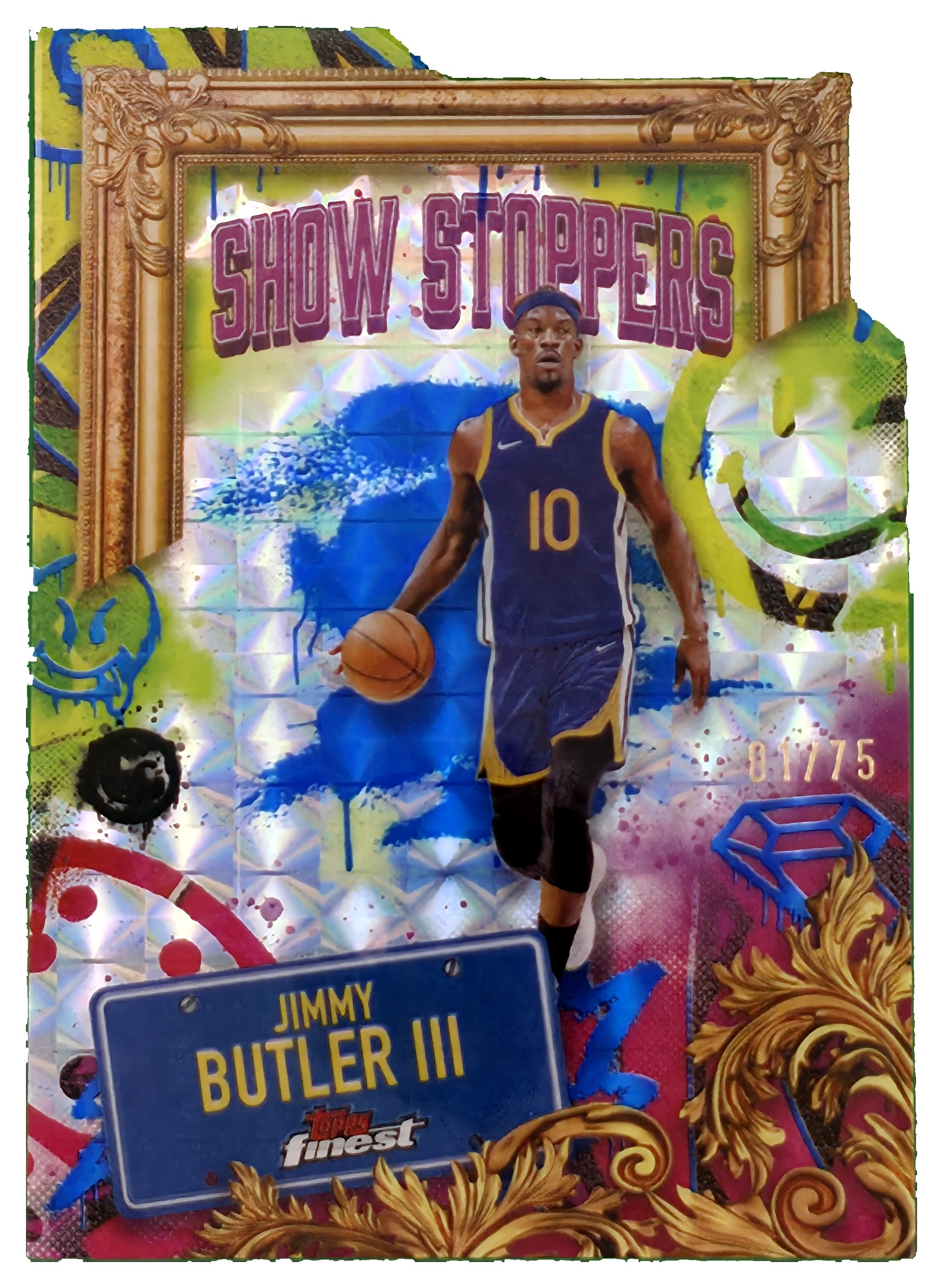 Jimmy Butler III - Topps Finest Show Stoppers 2024-25, Nr. S-9 – Nummeriert, Blue Geometric Refractor (Art.-Nr. SG109076)