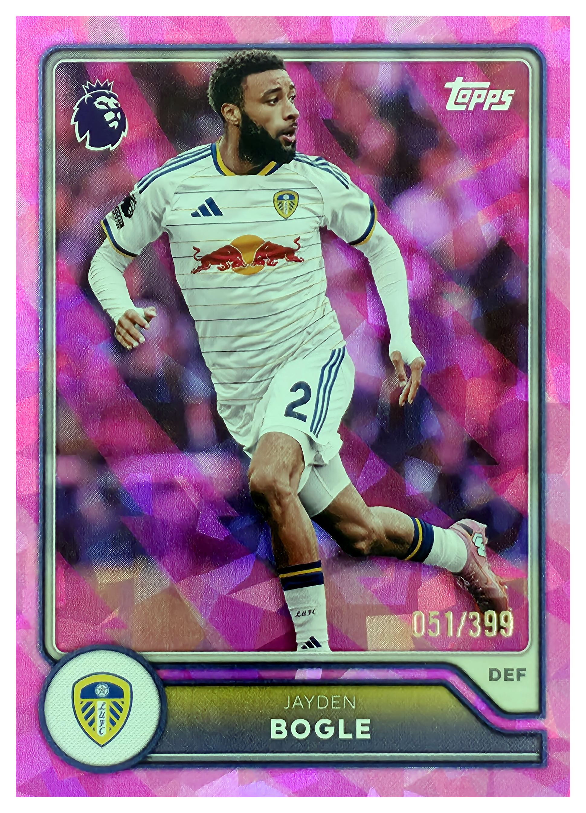 Jayden Bogle - Topps Flagship Premier League Base Set 2026-27, Nr. 149 – Numeriert, Pink Mini Diamond Parallel (Nummeriert)