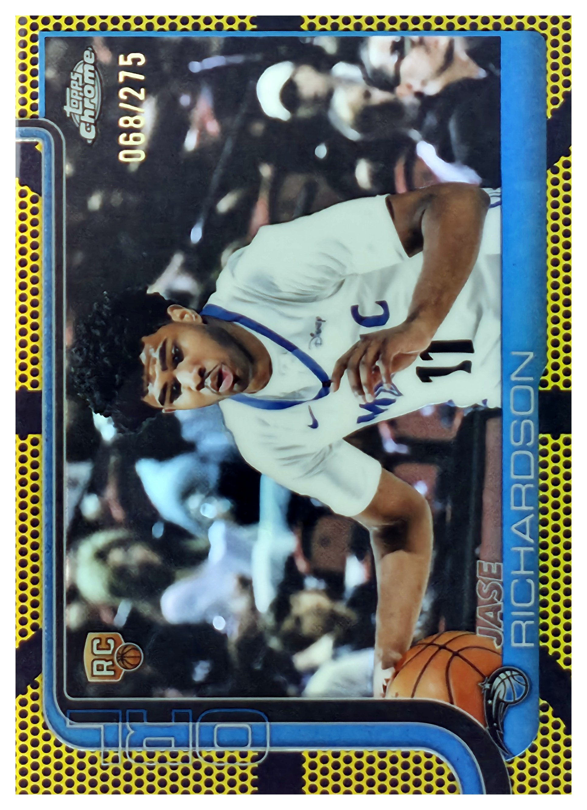 Jase Richardson - Topps Chrome Base Set 2025-26, Nr. 275 – Rookie Card, Nummeriert, Yellow Basketball Refractor (Art.-Nr. SG108803)