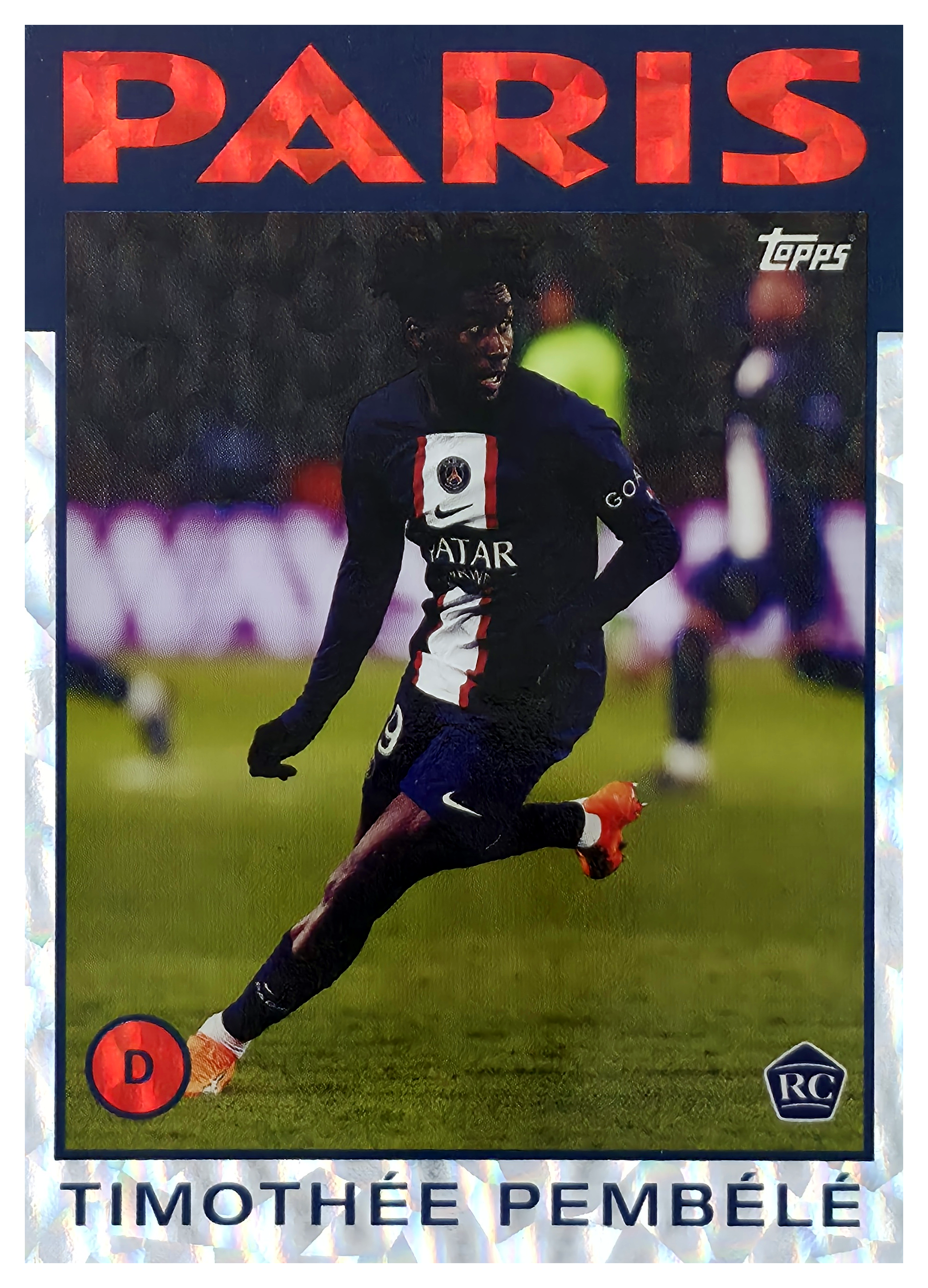 Timothée Pembélé - Topps Paris Saint-Germain Team Set 1986 Topps 2022-23, Nr. 45 – Rookie Card, Icy, Insert (Art.-Nr. SG106448)