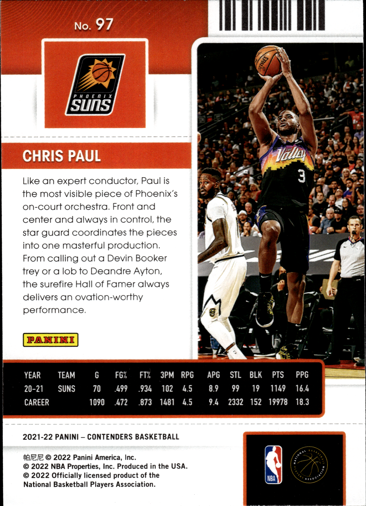 Chris Paul - Panini Contenders Game Ticket 2021-22, Nr. 97