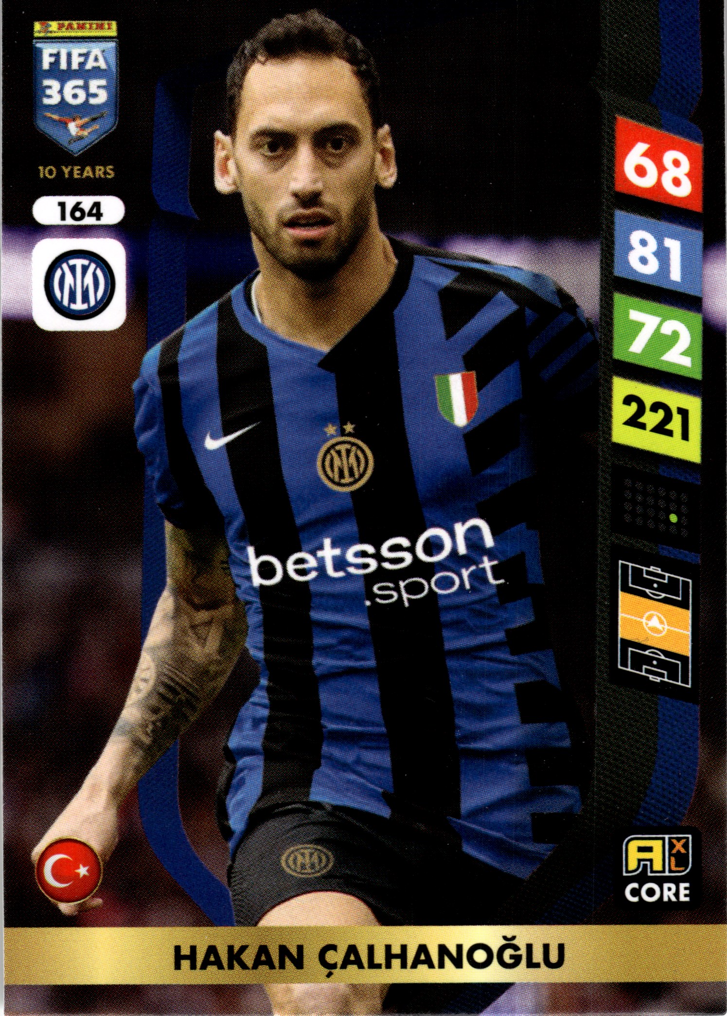 Hakan Çalhanoğlu - Panini Adrenalyn XL FIFA 365 Base Set 2025, Nr. 164 (Art.-Nr. SG107740)