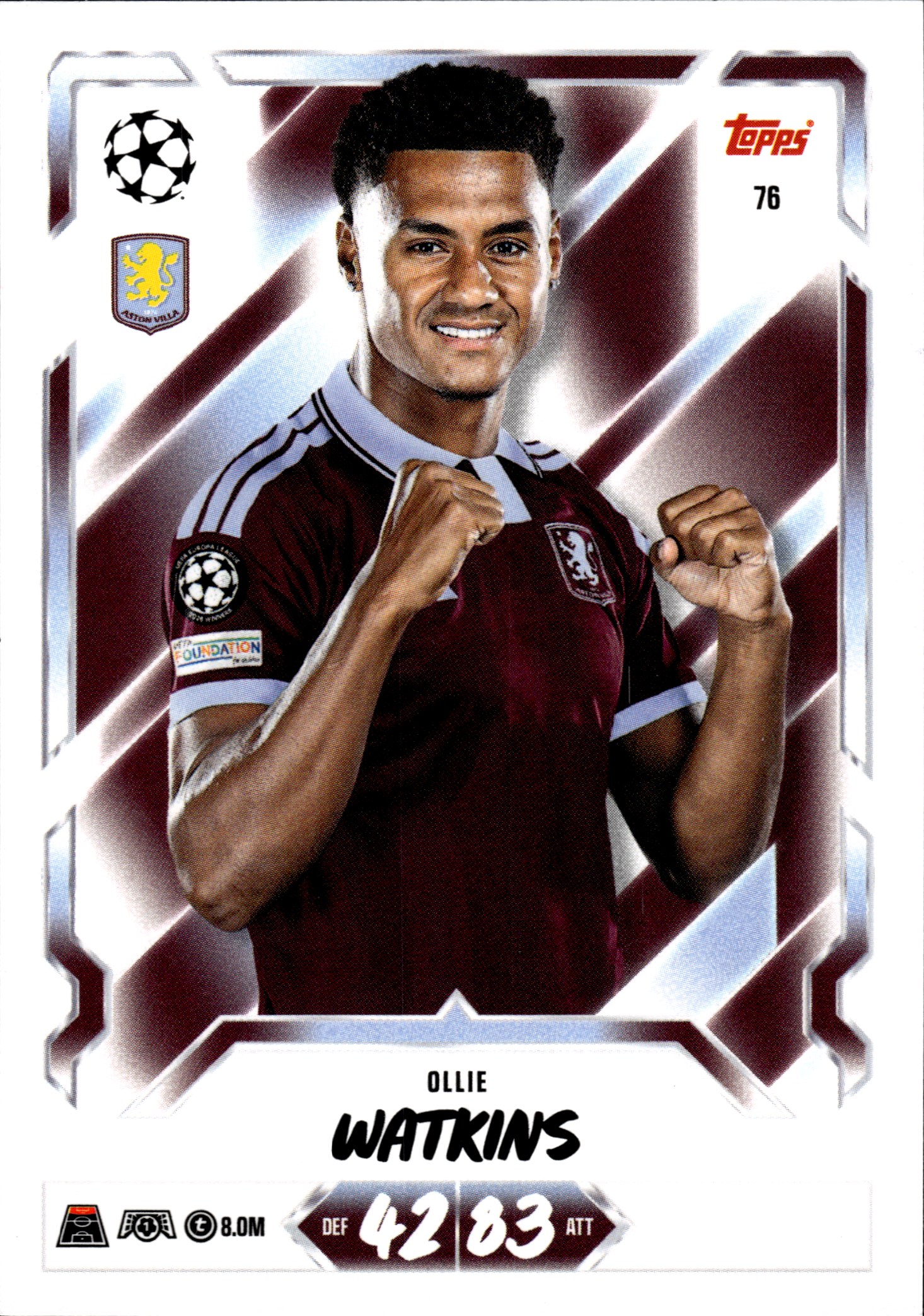 Ollie Watkins - Topps Match Attax UEFA Club Competitions Base Set 2026-27, Nr. 76 (Art.-Nr. SG107225)