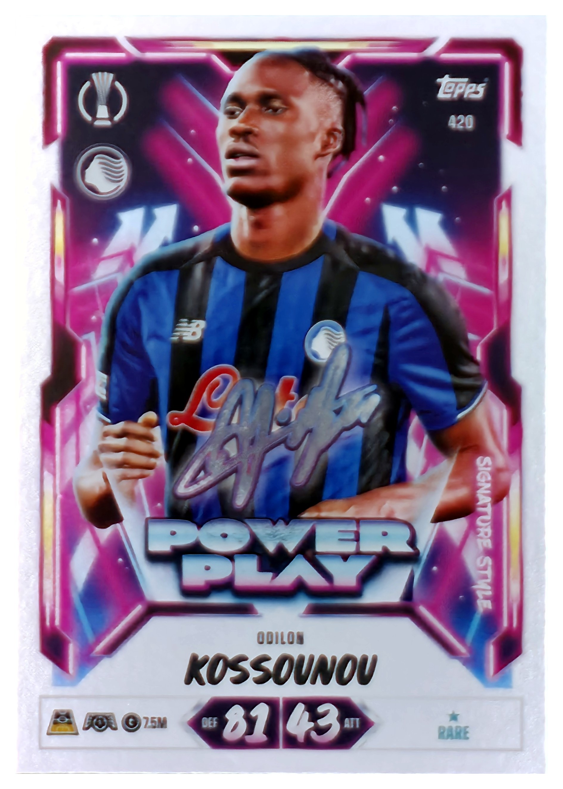 Odilon Kossounou - Topps Match Attax UEFA Club Competitions Power Play Signature Style 2026-27, Nr. 420 (Art.-Nr. SG107549)
