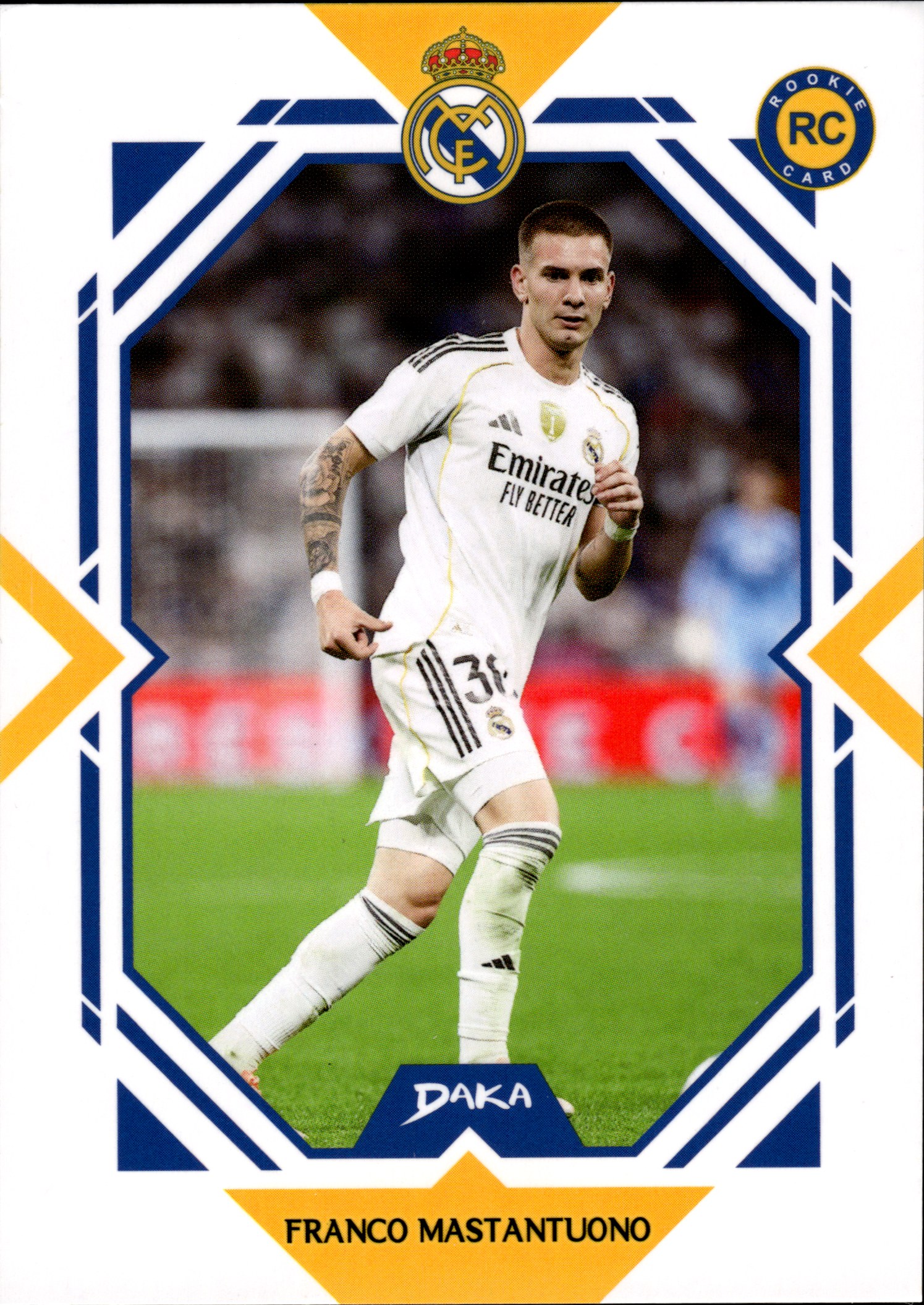 Franco Mastantuono - DAKA Real Madrid Top Audience Base Set 2025-26, Nr. RM-4-A – Rookie Card (Art.-Nr. SG109979)
