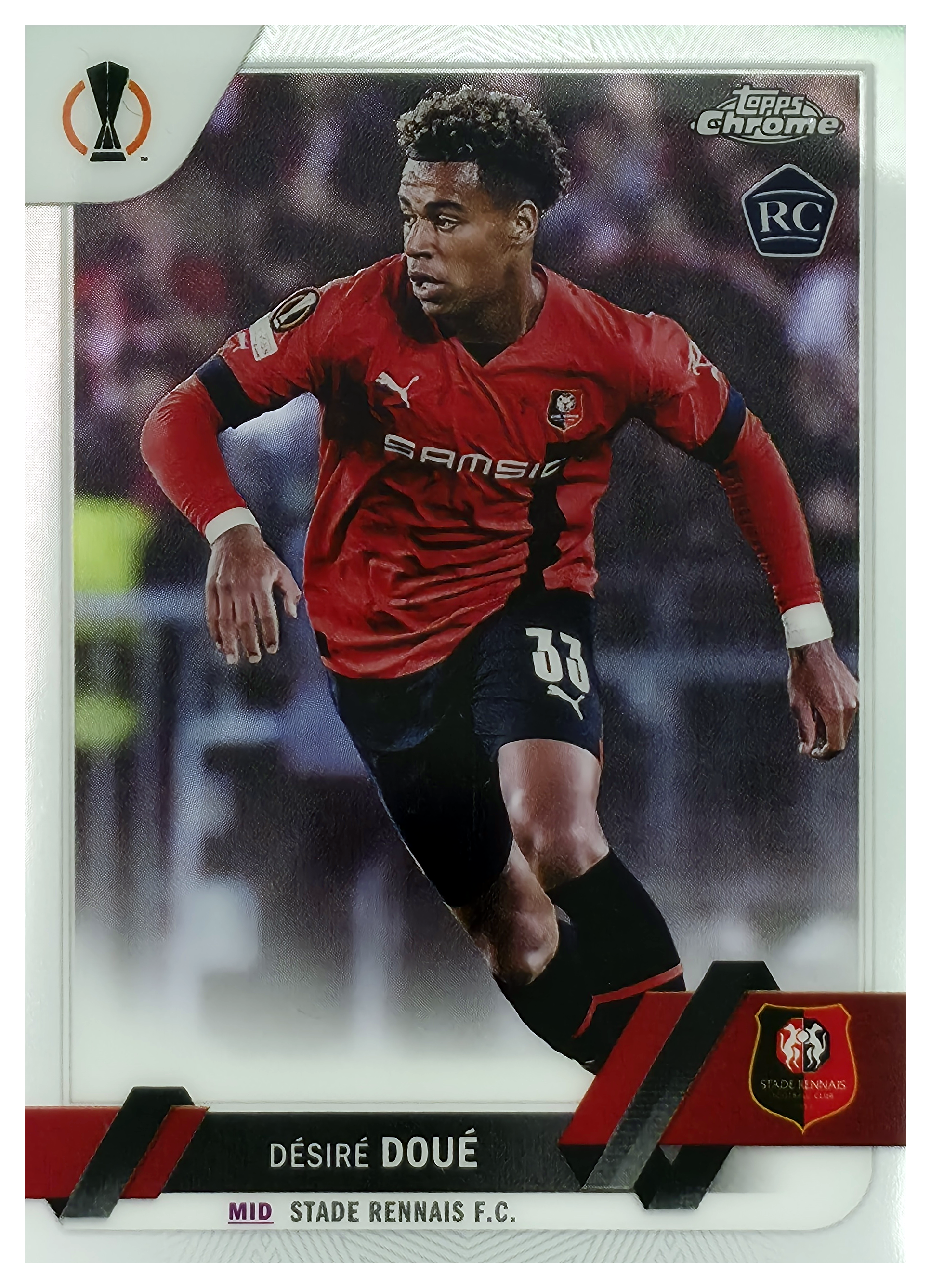 Désiré Doué - Topps Chrome UEFA Club Competitions Base Set 2022-23, Nr. 48 – Rookie Card (Art.-Nr. SG105778)
